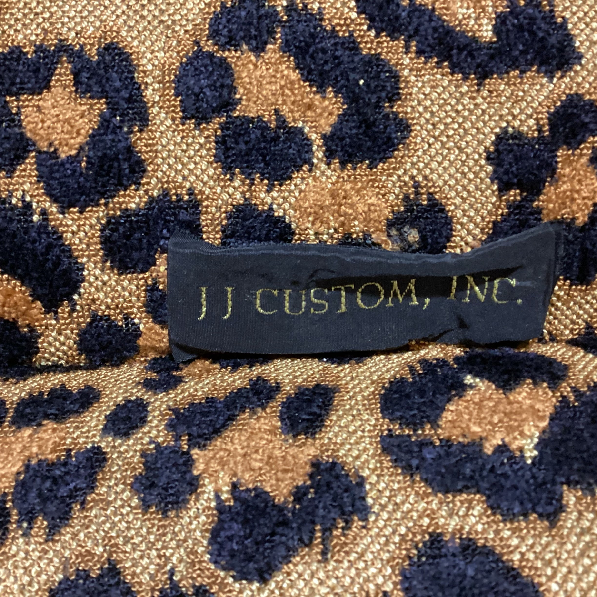 JJ Custom Raised Cheetah Woven With Front Brass Casters Chair 36"x 36"x 36"