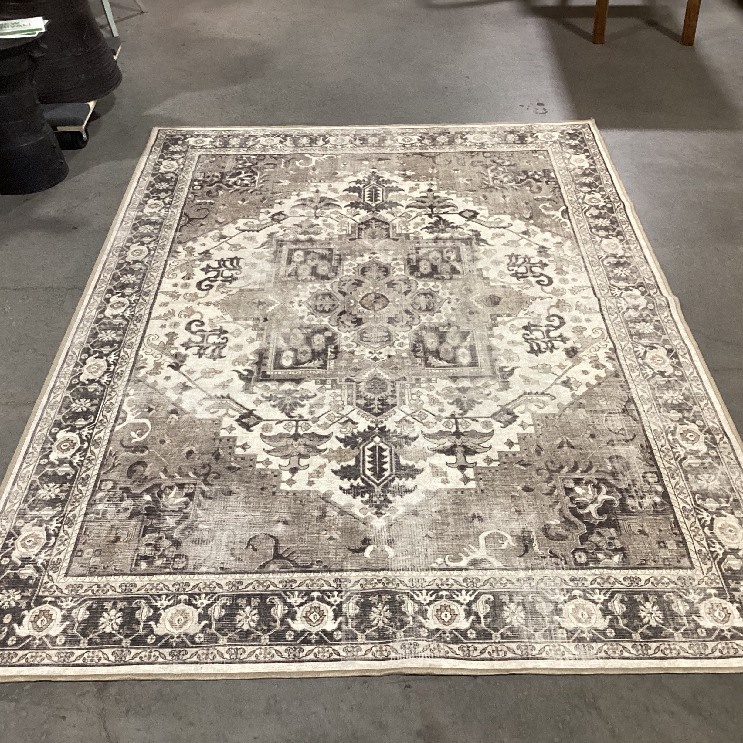 Ruggable Cream Brown Taupe Washable Rug 5'2"x 7'2"