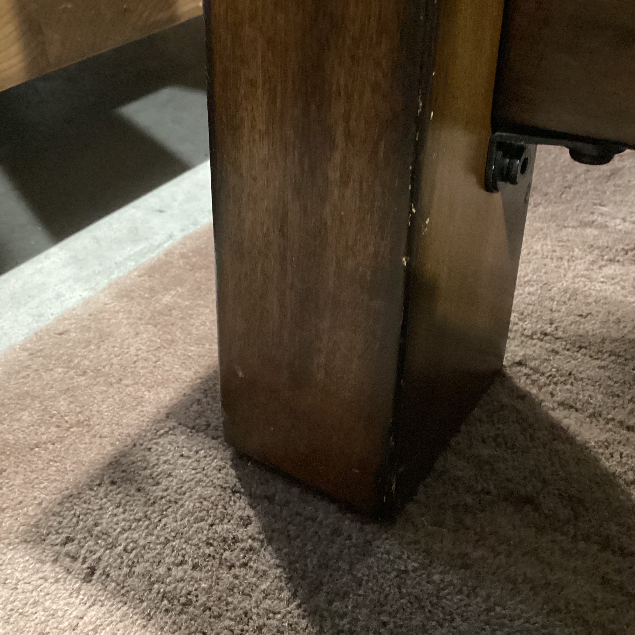 Dark Finish Wood & Faux Stone End Table 25.5"x 24"x 21.5"