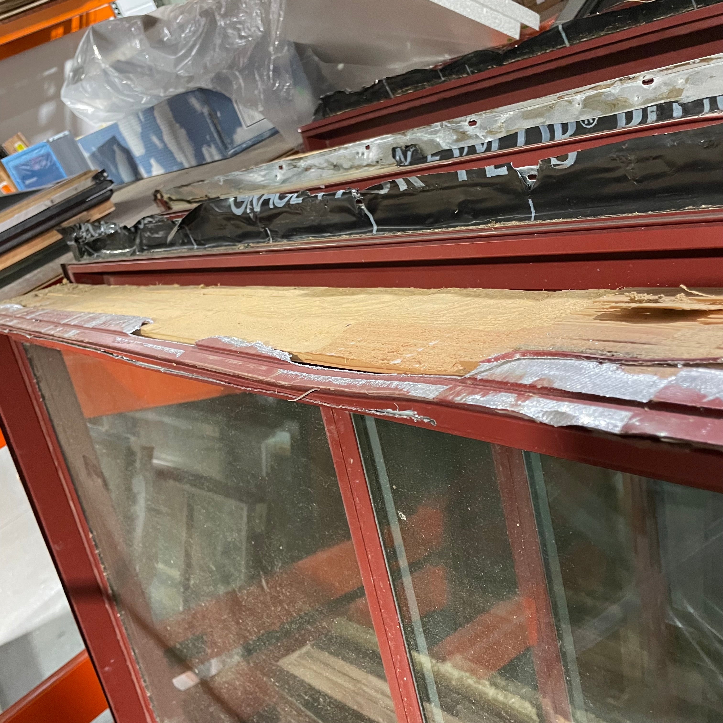 59.25x 59.25"x 3.75" Cranberry Metal Clad FIXED 4 Pane Exterior Window