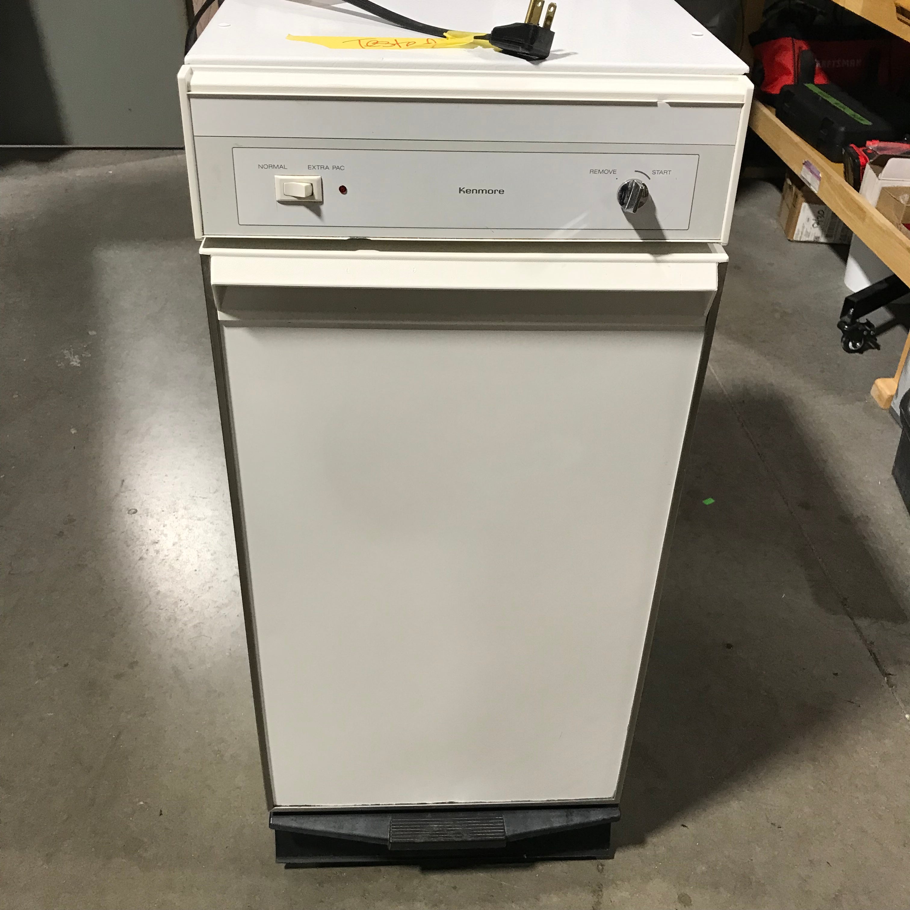 15"x 34"x 25" White Kenmore Trash Compactor