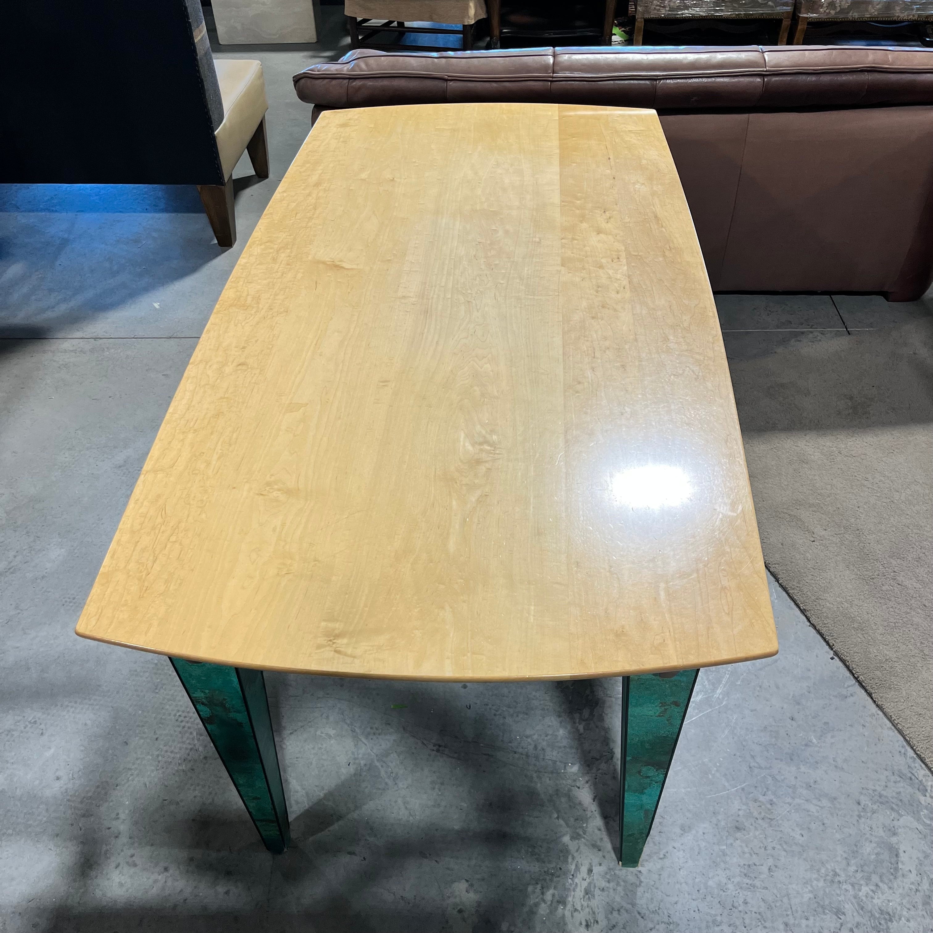 Maple Top with Green Legs Dining Table 72" x 36" x 29"
