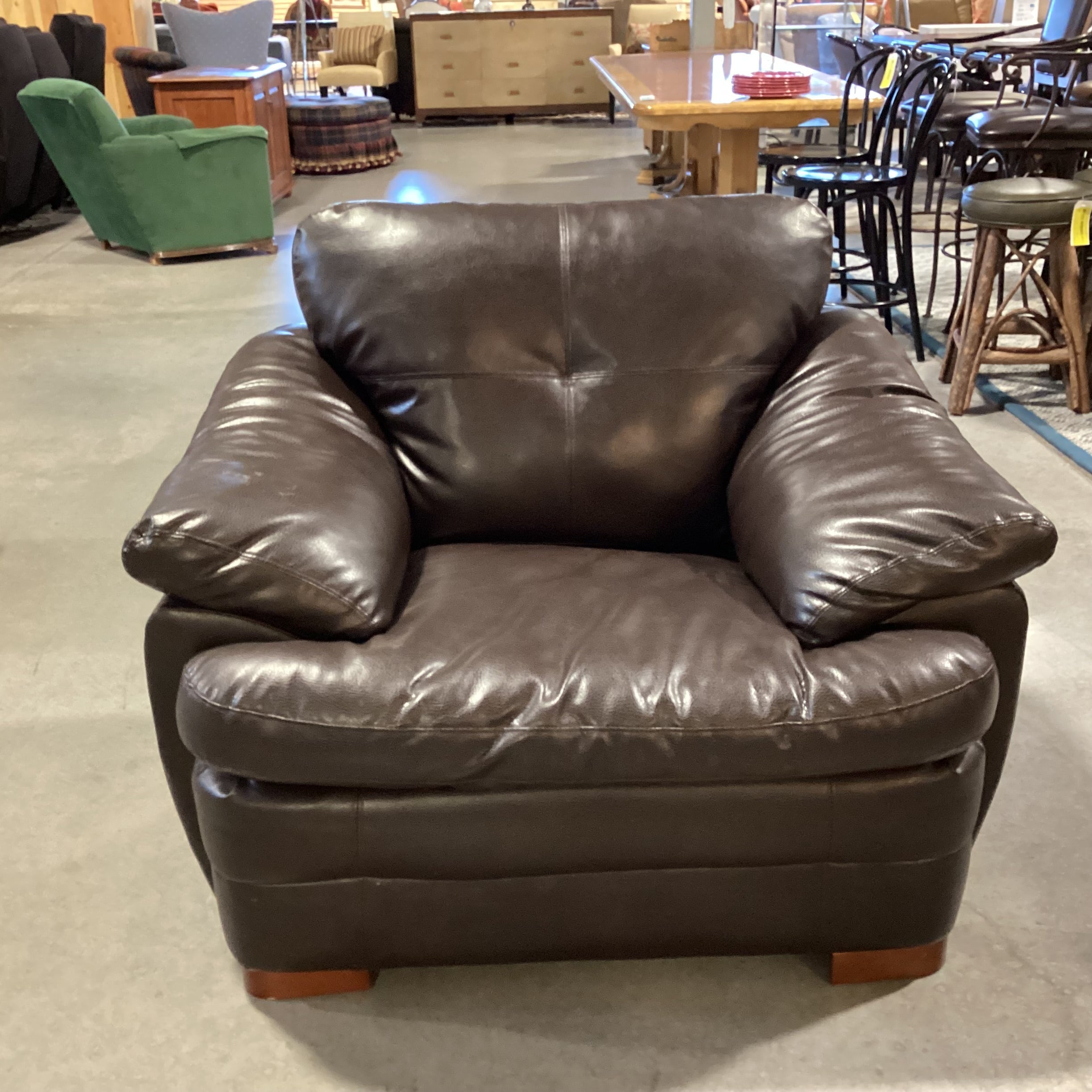 JCP Home Chocolate Texture Bonded Leather Oversized Chair 45"x 36"x 35"