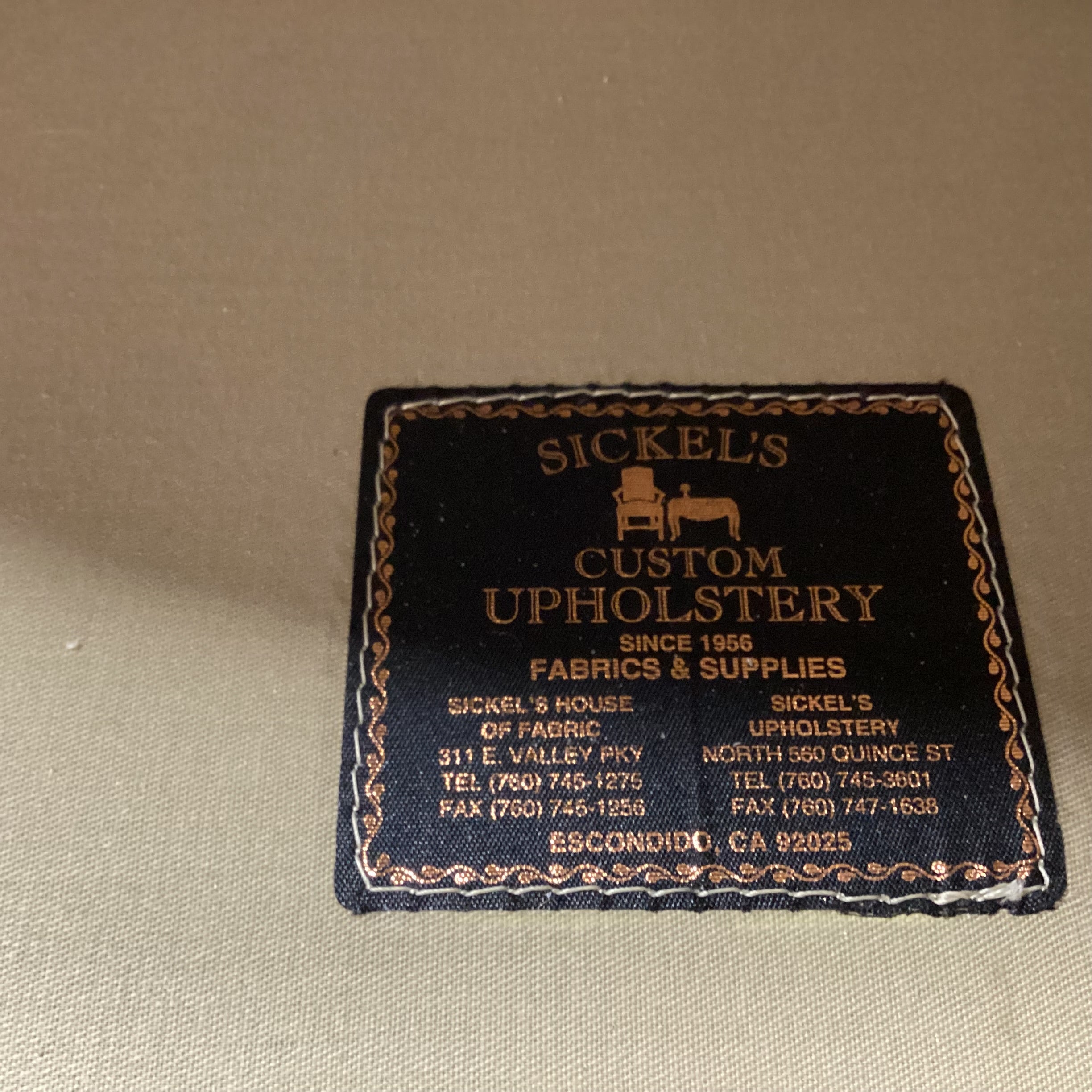 Sickles Custom Upholstery Cream & Raised Taupe Floral with Ottoman Wing Chair 33"x 34"x 43"