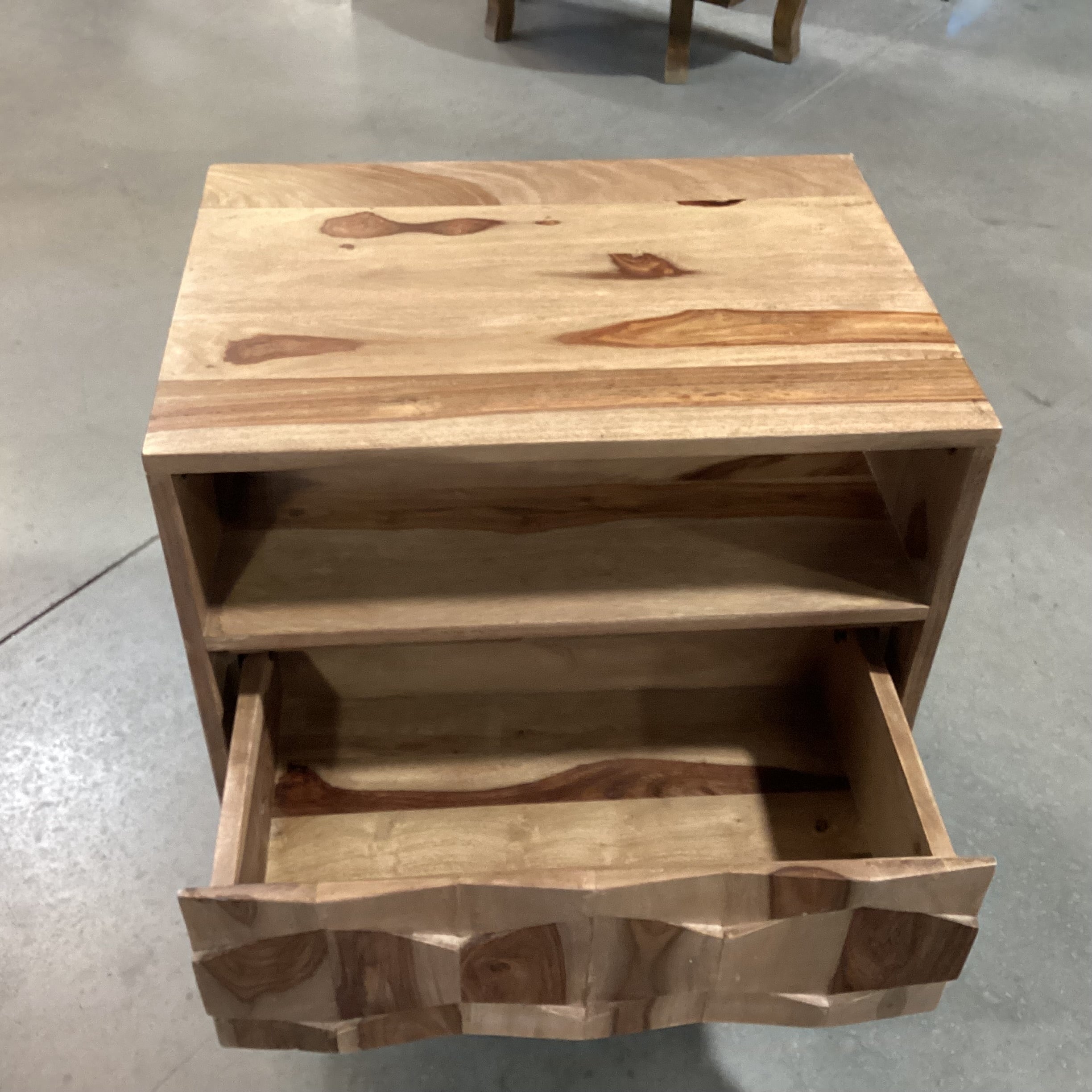 Moes Home Mid Century Style Wood with 1 Drawer & Open Cubby End Table 22"x 16"x 22"