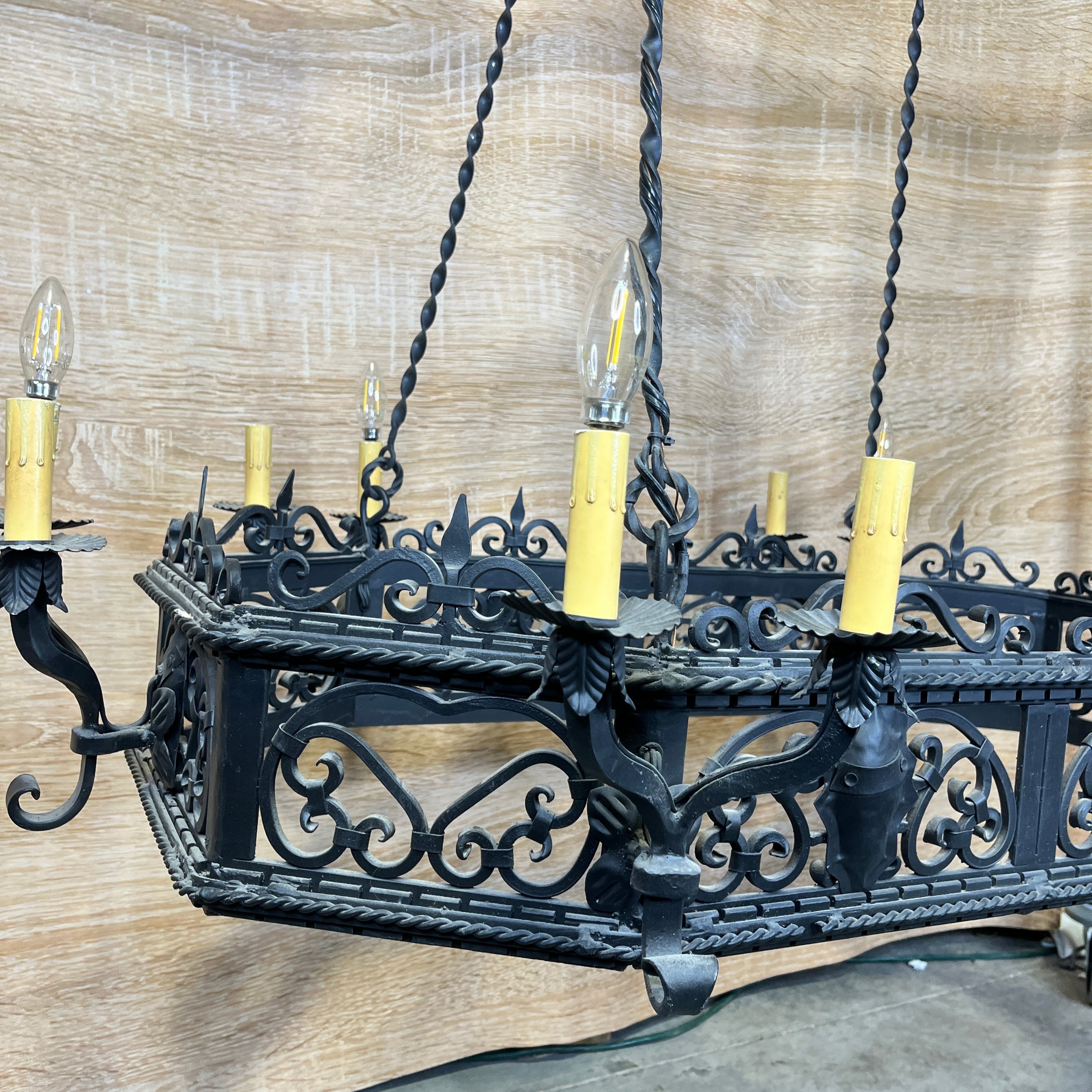 Arte De Mexico Silao 12-Light Spanish Style Ornate Wrought Iron Candelabra Chandelier 48"x 30"x 38"