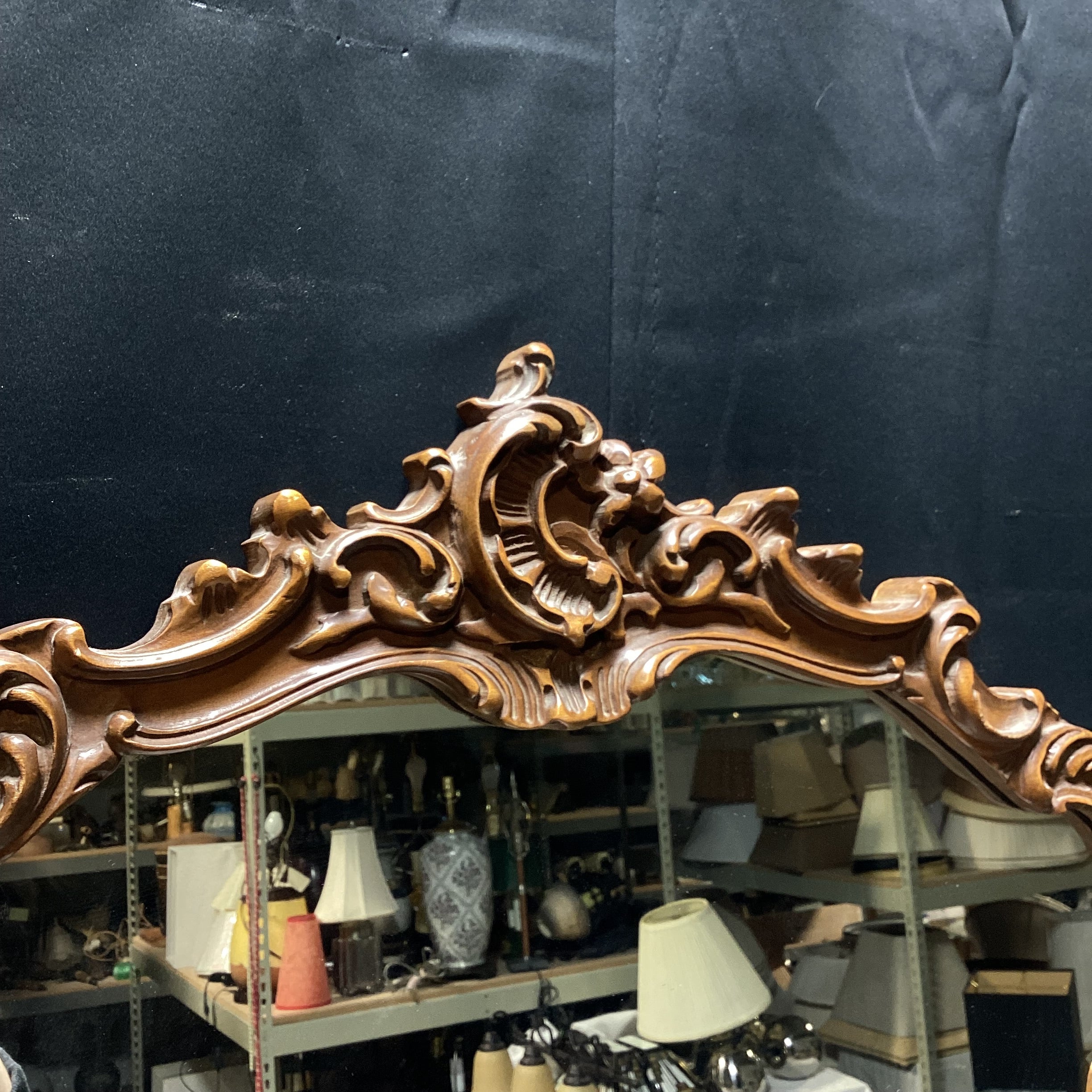 Vintage Carved Wood Wall Mirror 28.5" x 42"