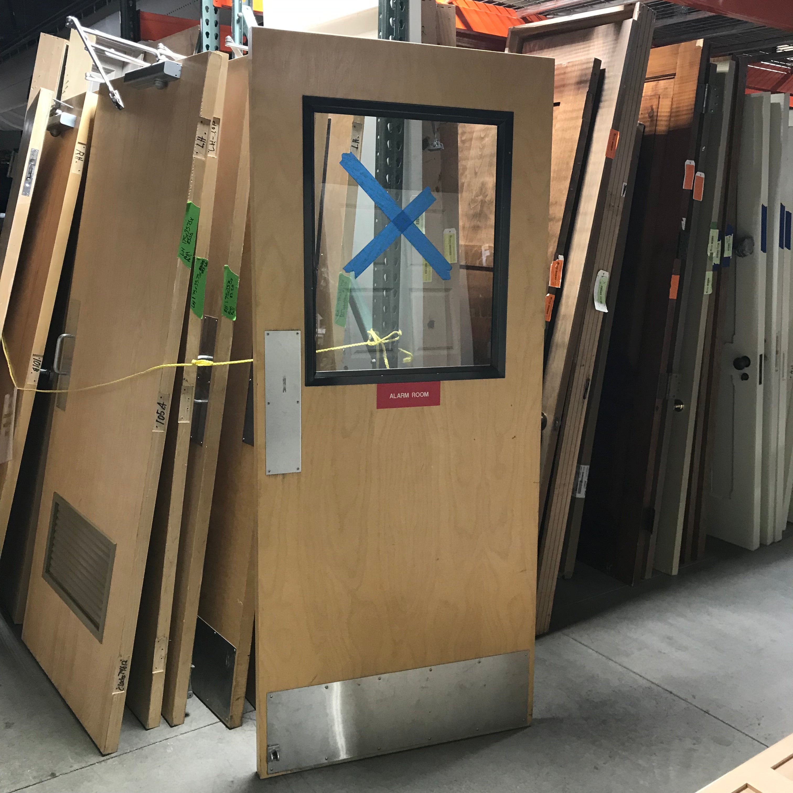35.75"x 83.25"x 1.75" RH Push Pull Solid Interior Door with Window Commercial