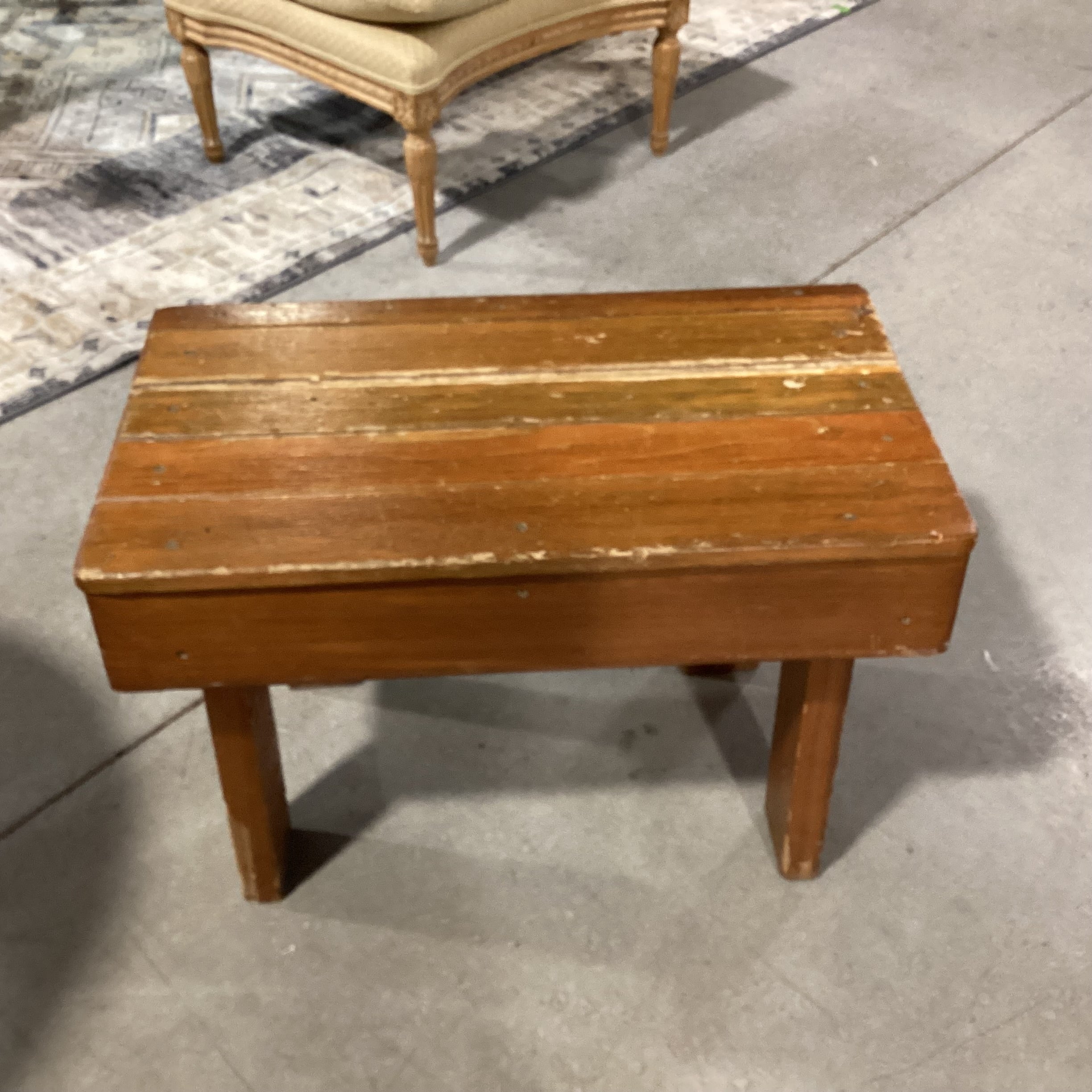 Vintage Hand Crafted Plank Stool End Table 26"x 15"x 17"