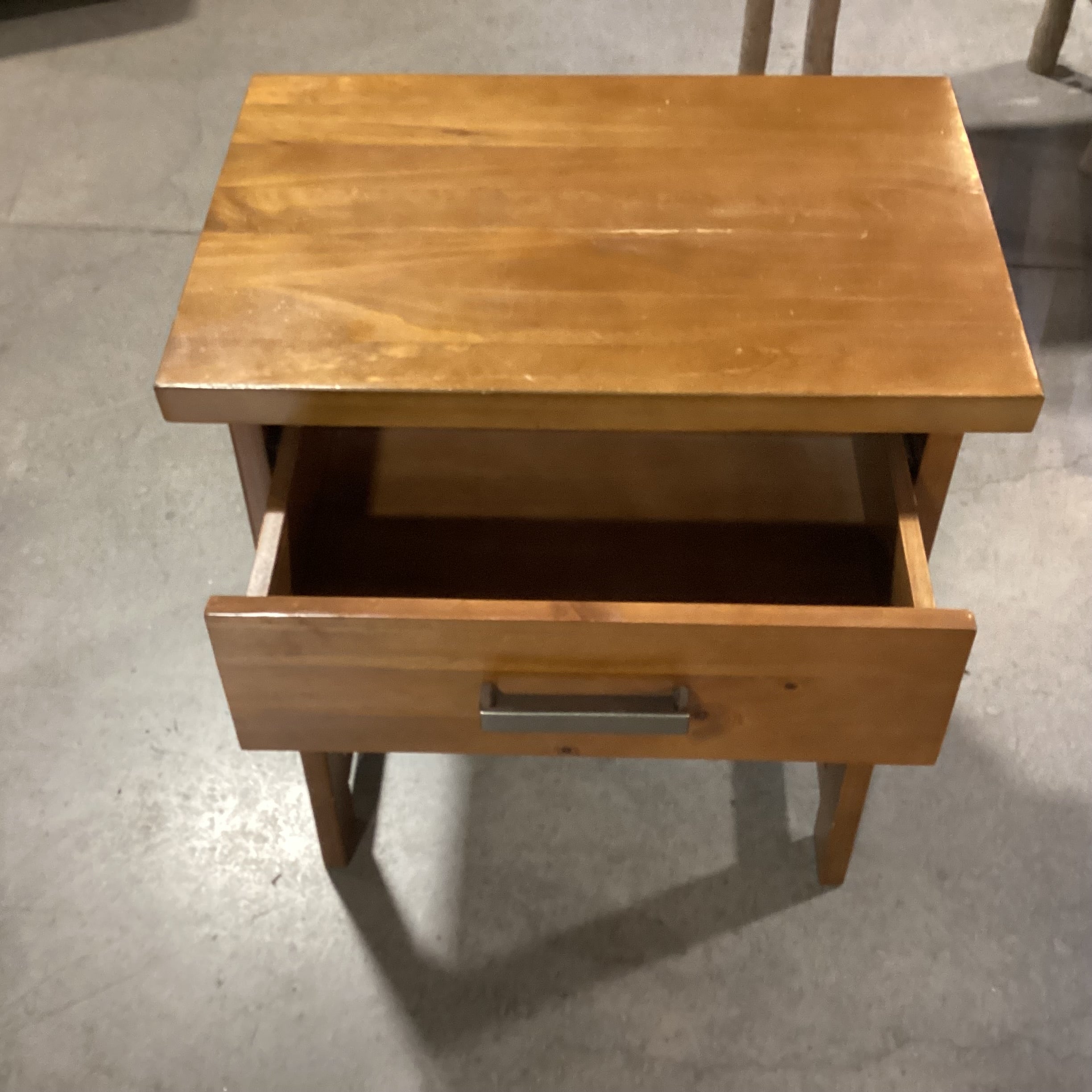 Finish Wood Saw Horse Style 1 Drawer End Table 24"x 16"x 26"