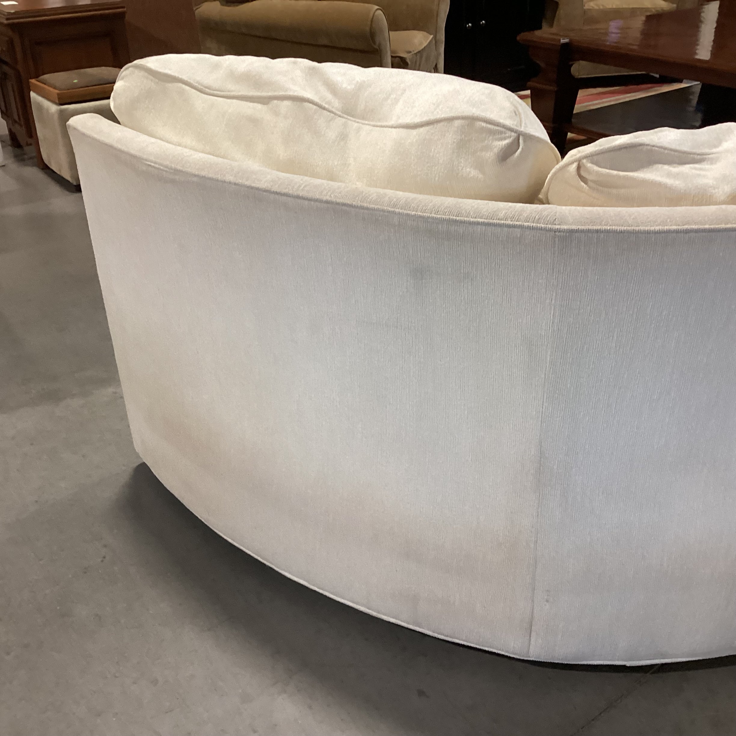 Cream Chenille Woven 4 Piece with Ottoman Sectional 107"x 107"x 41"x 31"