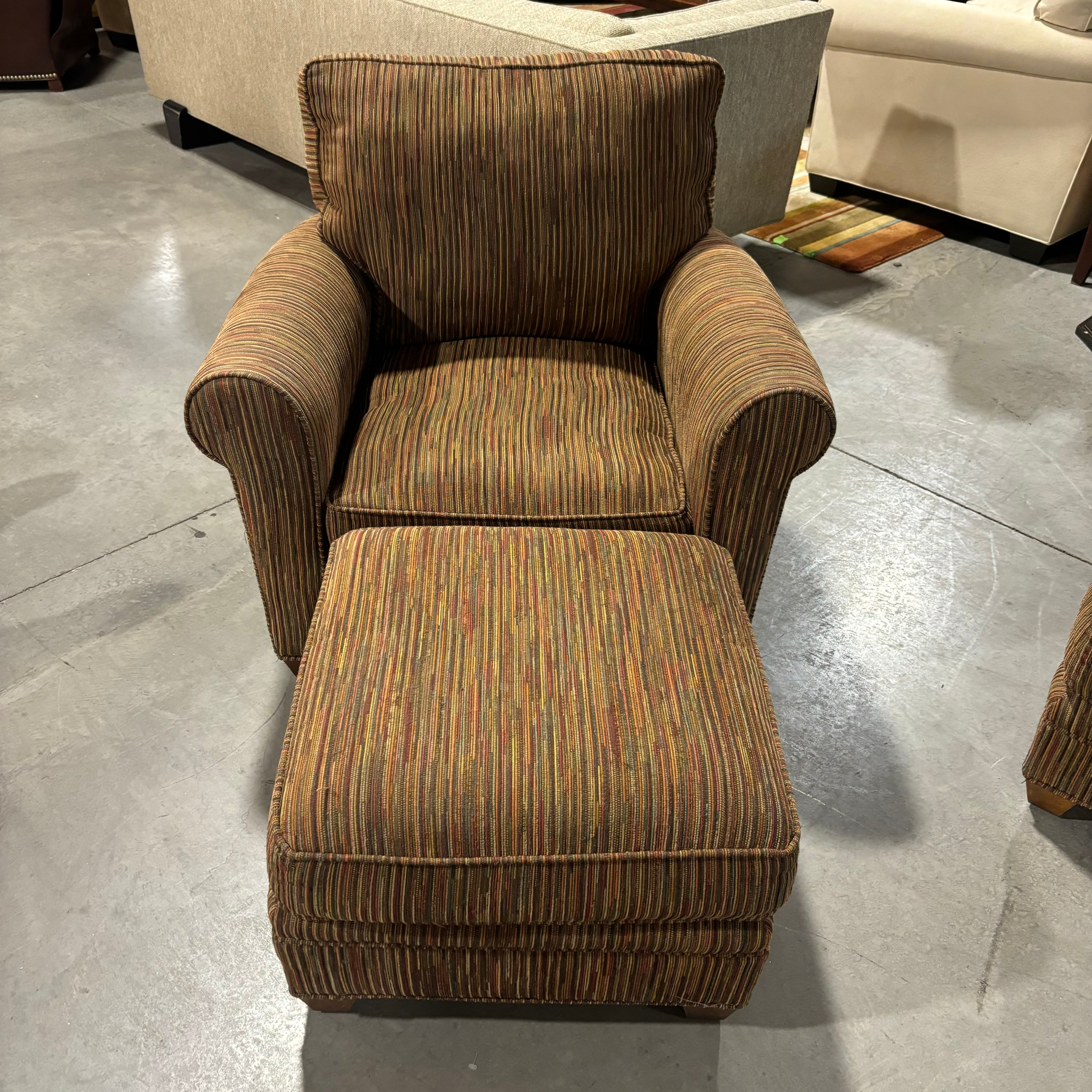 Home Gear Brown Multi Woven with Ottoman Chair 38"x 39"x 31"