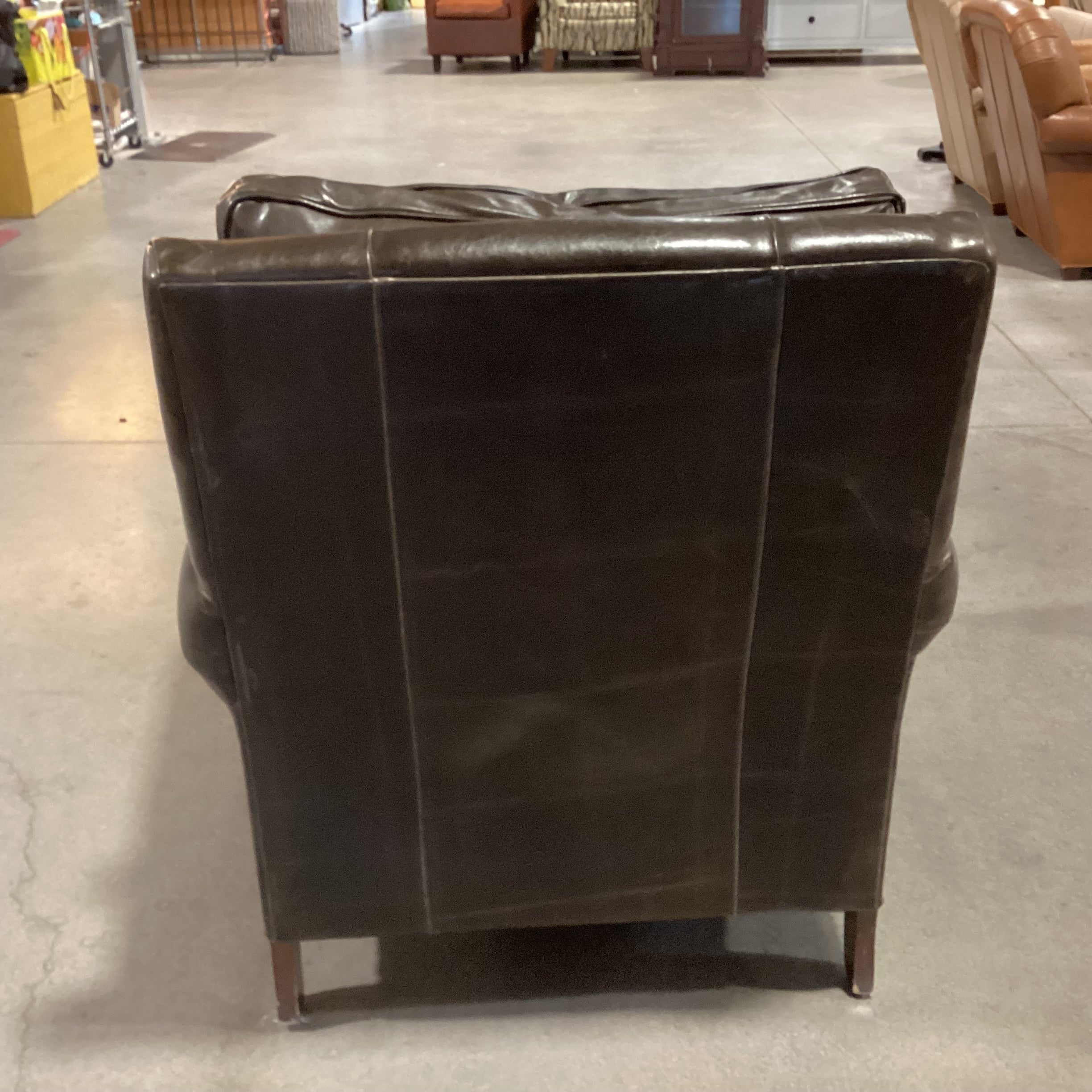 Paul Robert Dark Chocolate Leather Nailhead Chair 38"x 36"x 38.5"