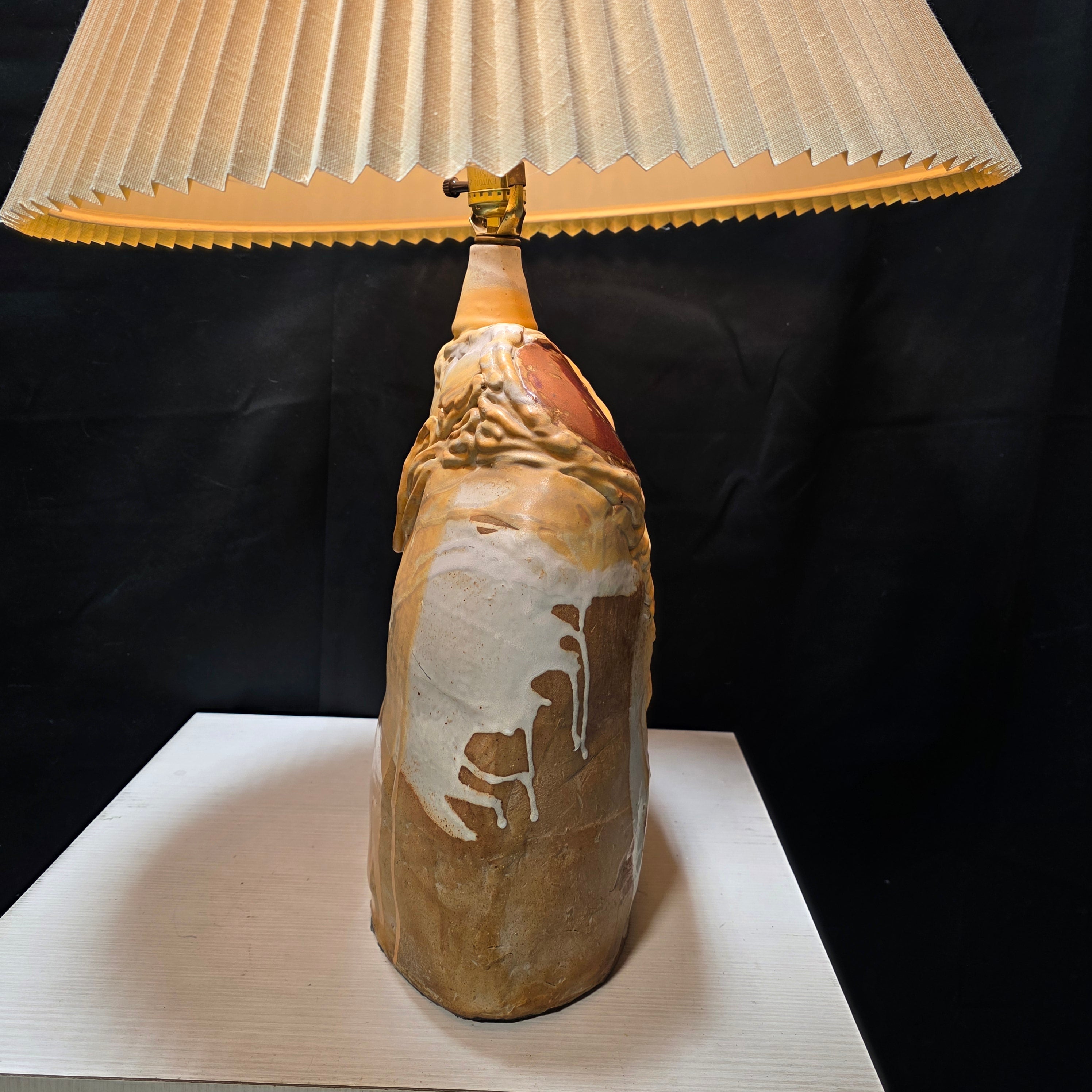 Unique Abstract Pottery Table Lamp 22" D x 28"