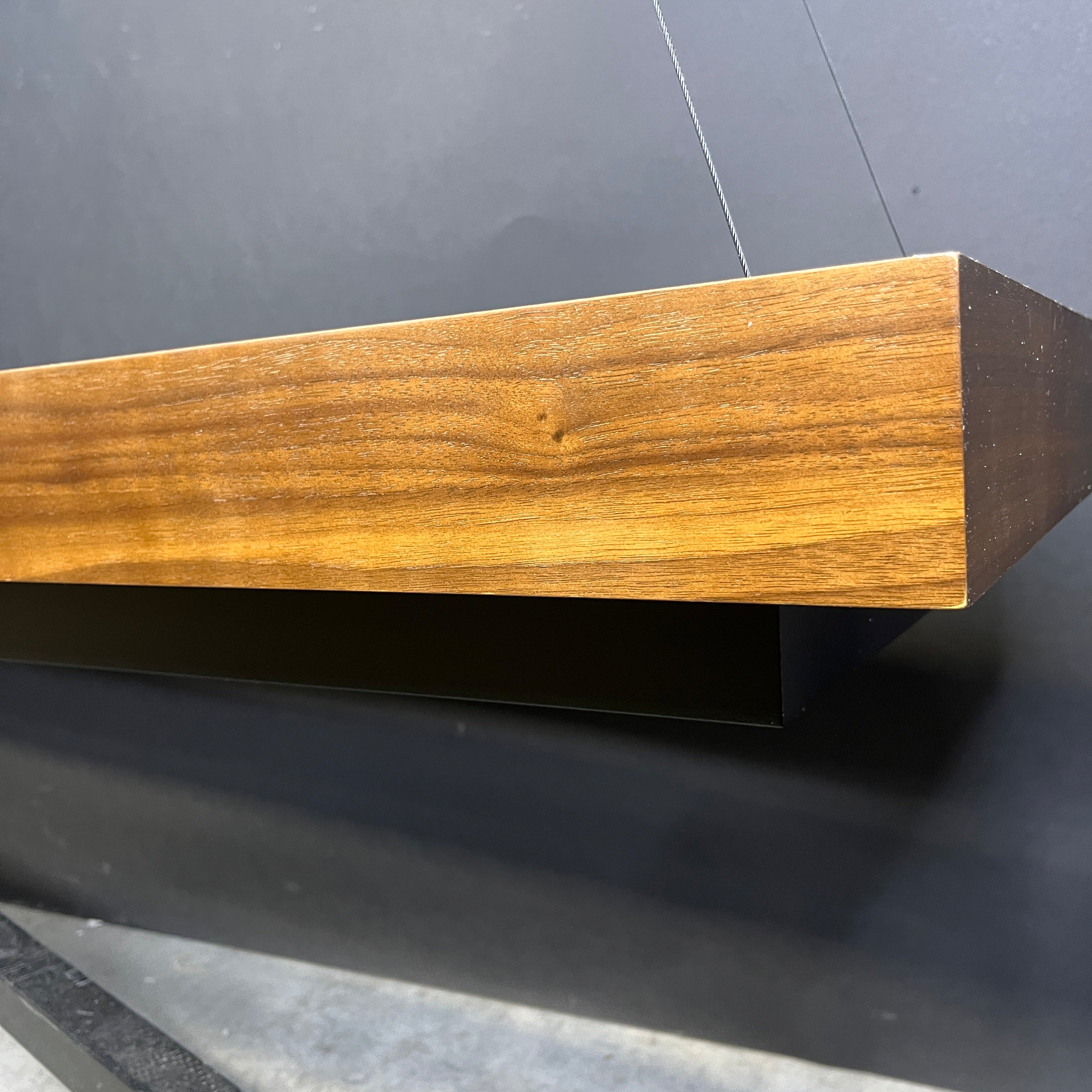 Modern Forms Hustler LED Dark Walnut and Black Metal Linear Chandelier 54”x 14”x 24” - 118”