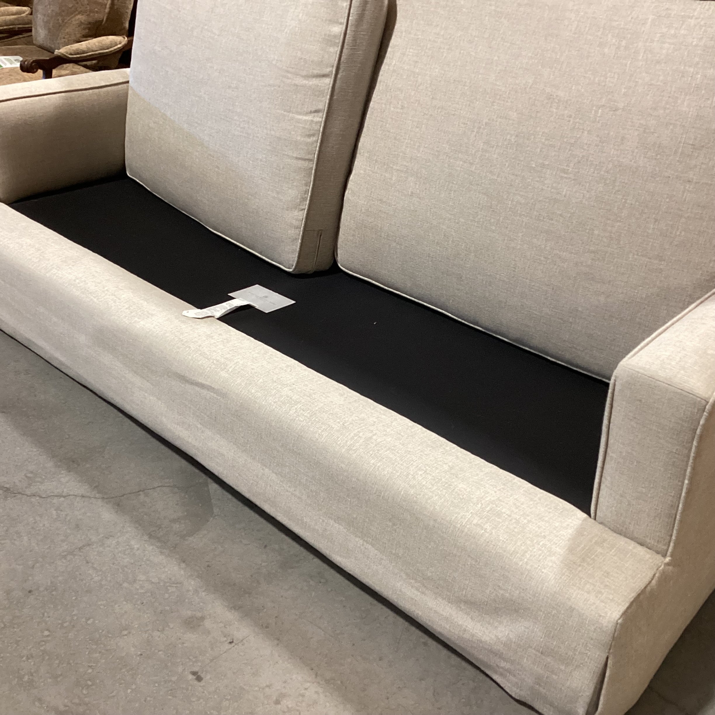 Barclay Buttera Home Los Angeles Oatmeal Heavy Texture Down Mix Custom Sofa 98"x 41"x 32"