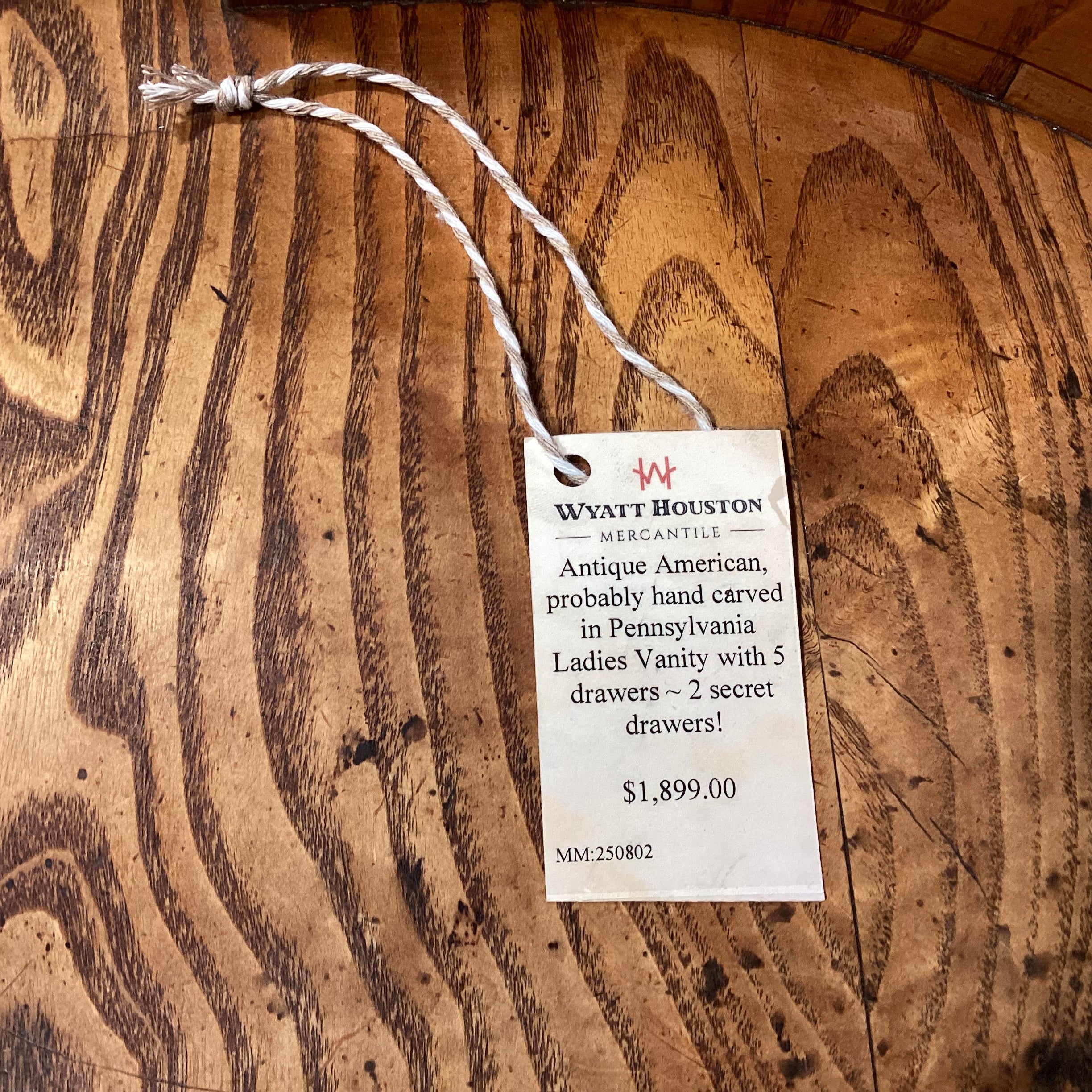 Antique American Carved Wood & Veneer 5 Drawer with Mirror Ladies Vanity Dresser 38"x 19"x 53"