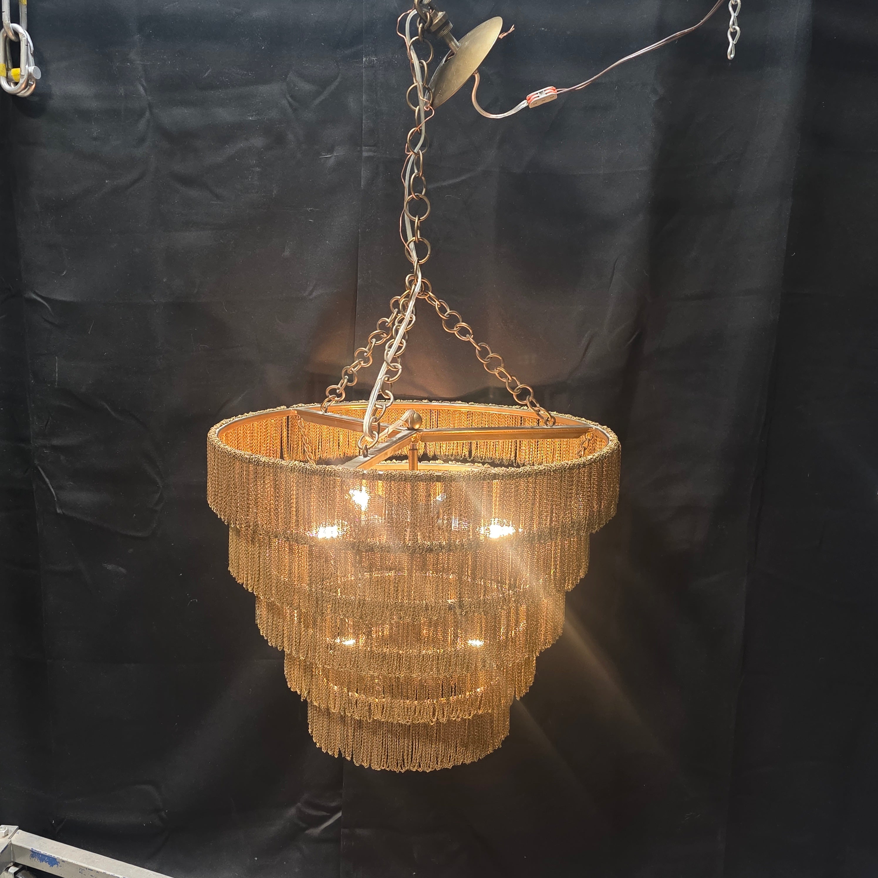 Hollywood Style Vintage Tissot Chain Chandelier 22" D x 17"