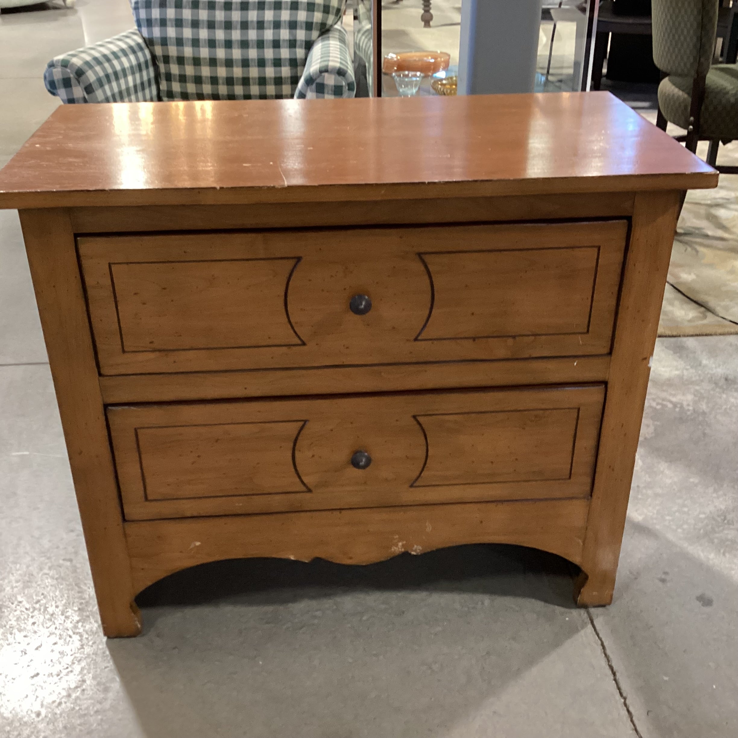 Finished Wood 2 Drawer Chest 36"x 18"x 30"