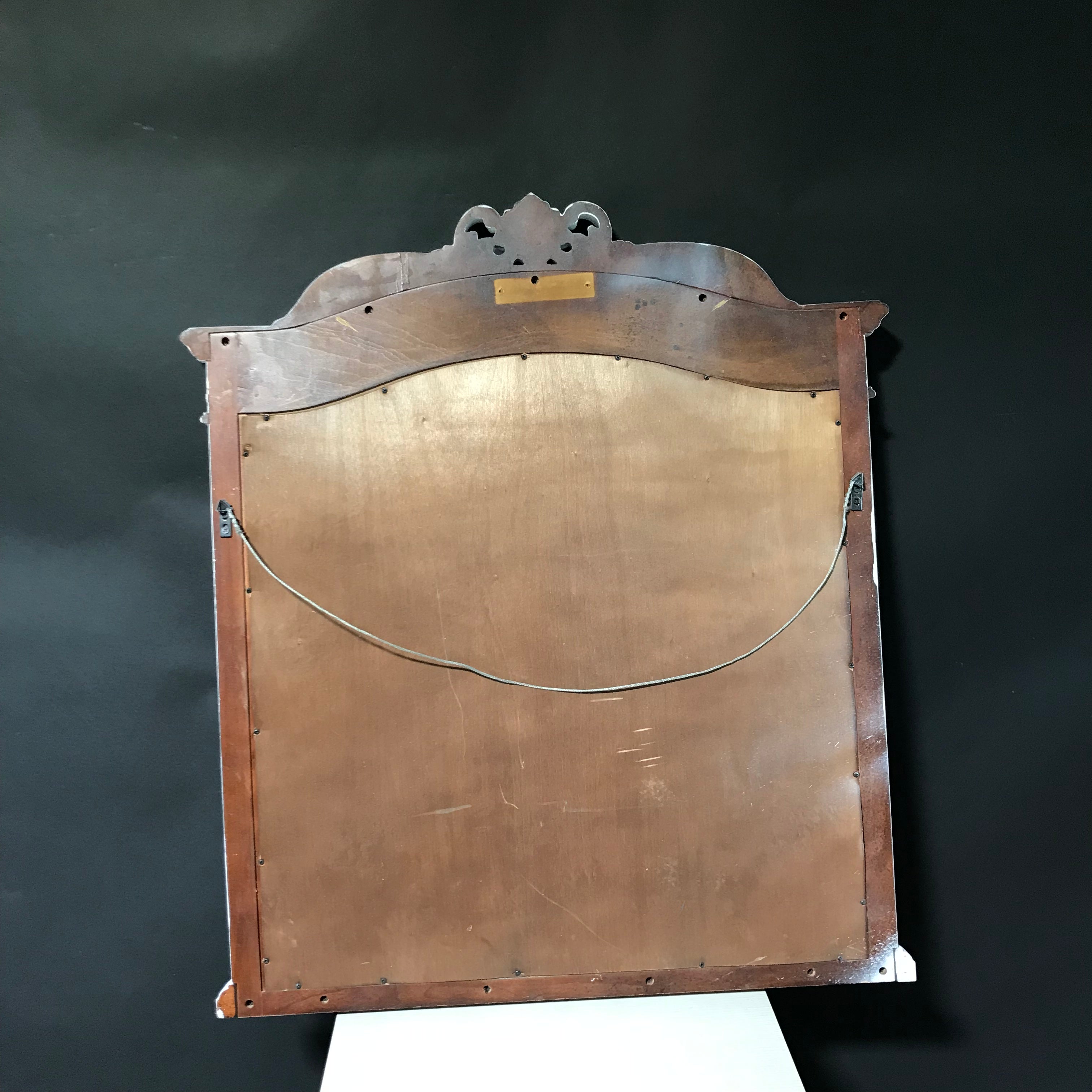 Antique Style Carved Wood White Mirror 33"x 38"