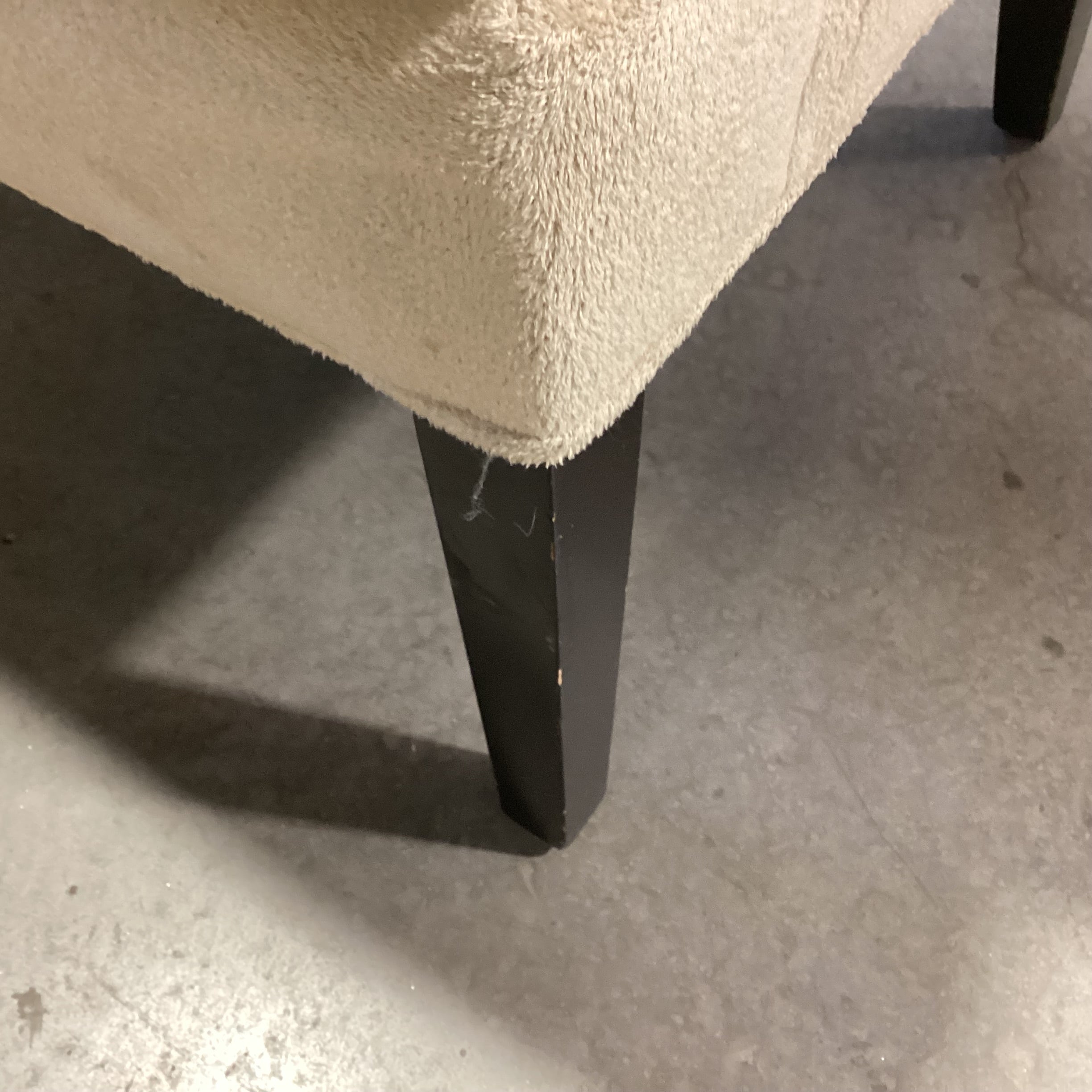 Cream Textured Plush & Black Legs Chair 25"x 28"x 38"