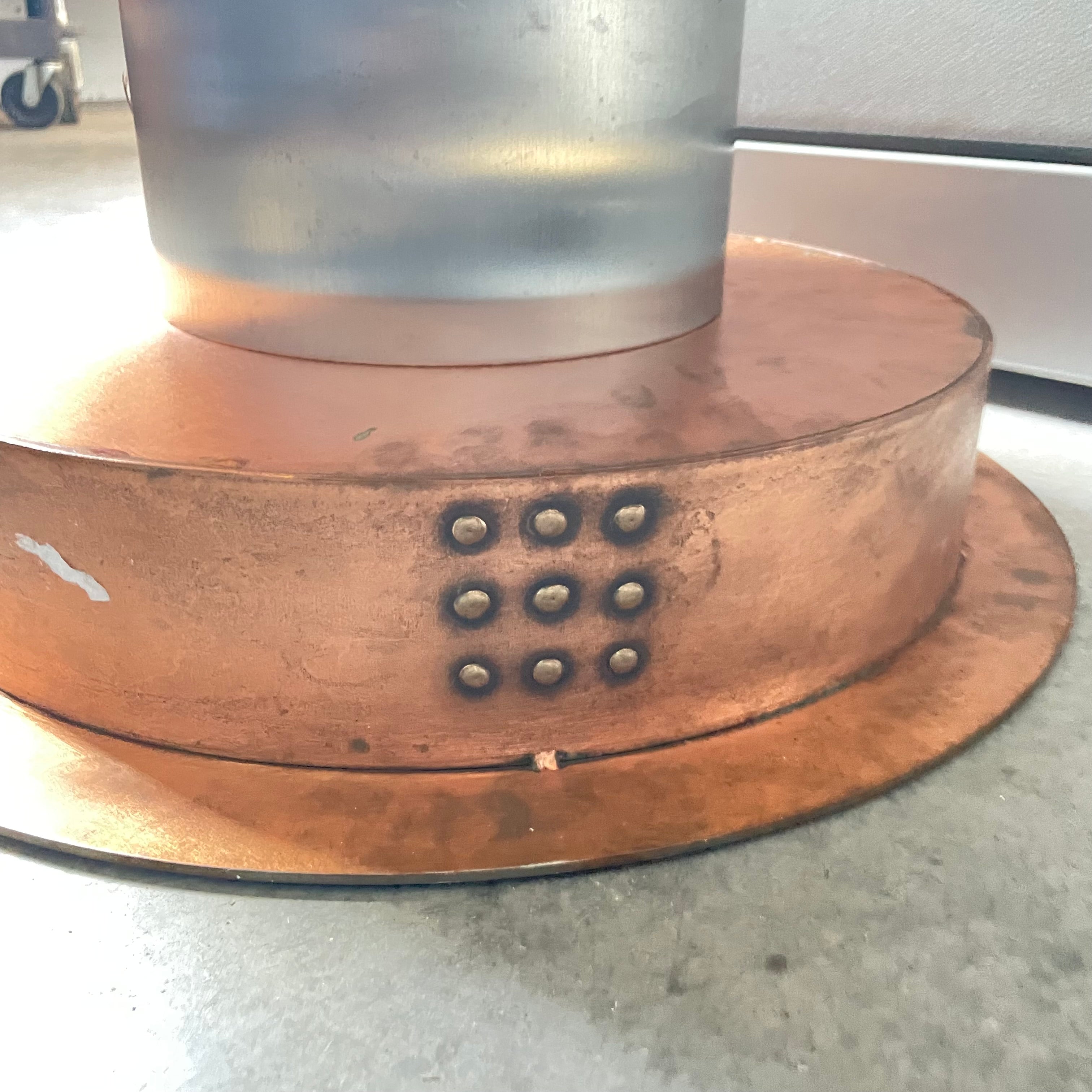 Heavy Solid Copper Planter Pedestal, 18"x 8"