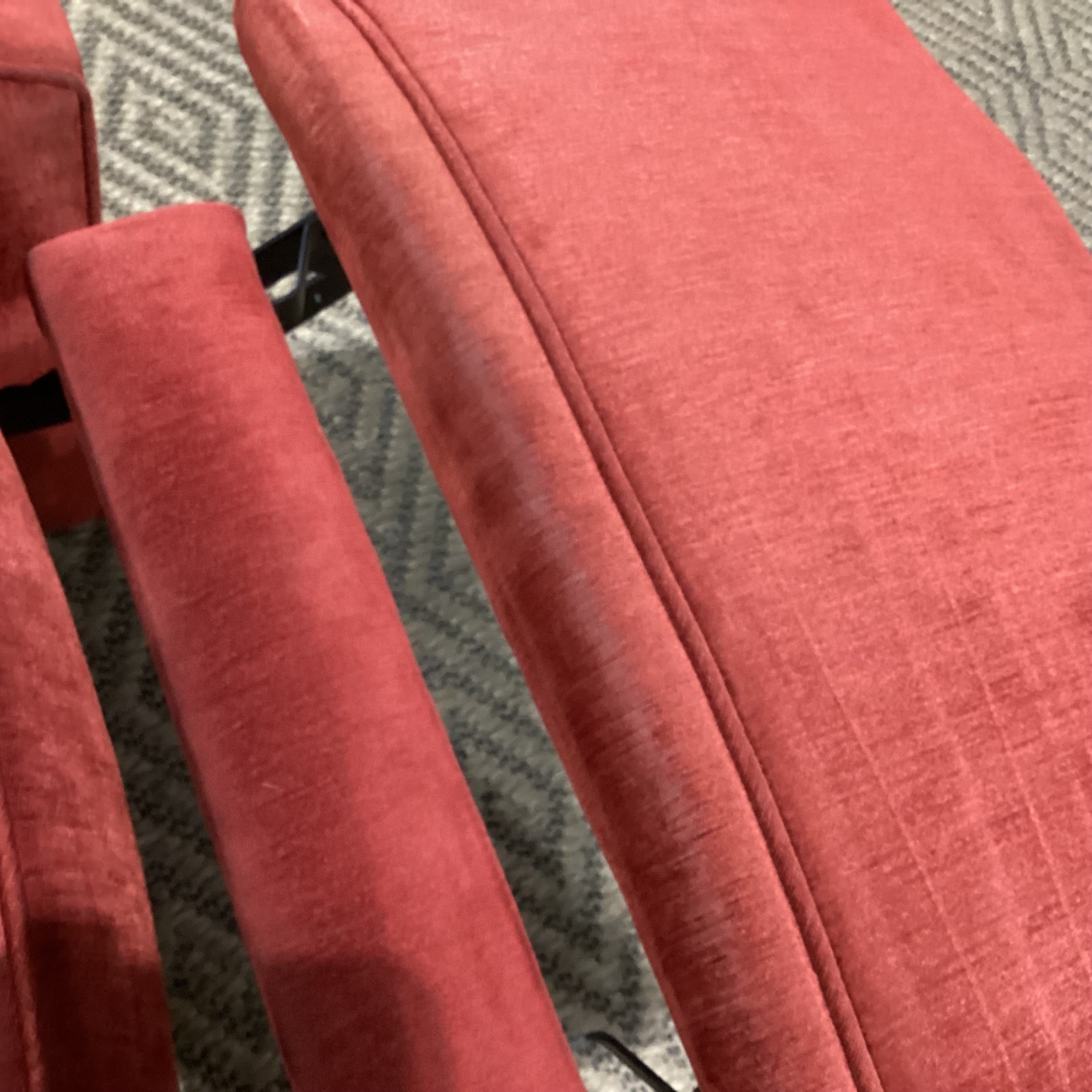 Red Ribbed Velvet Recliner Chair 34"x 36"x 38"