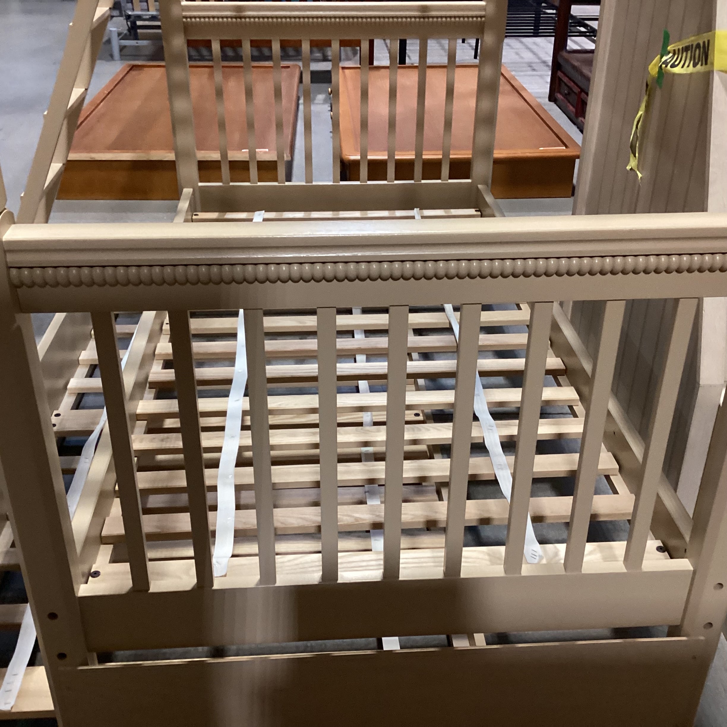Vermont Tubbs Twin over Twin with Trundle Custom Crafted Sand Finish Carved Wood Bunk Bed Set 44"x 81"x 75"