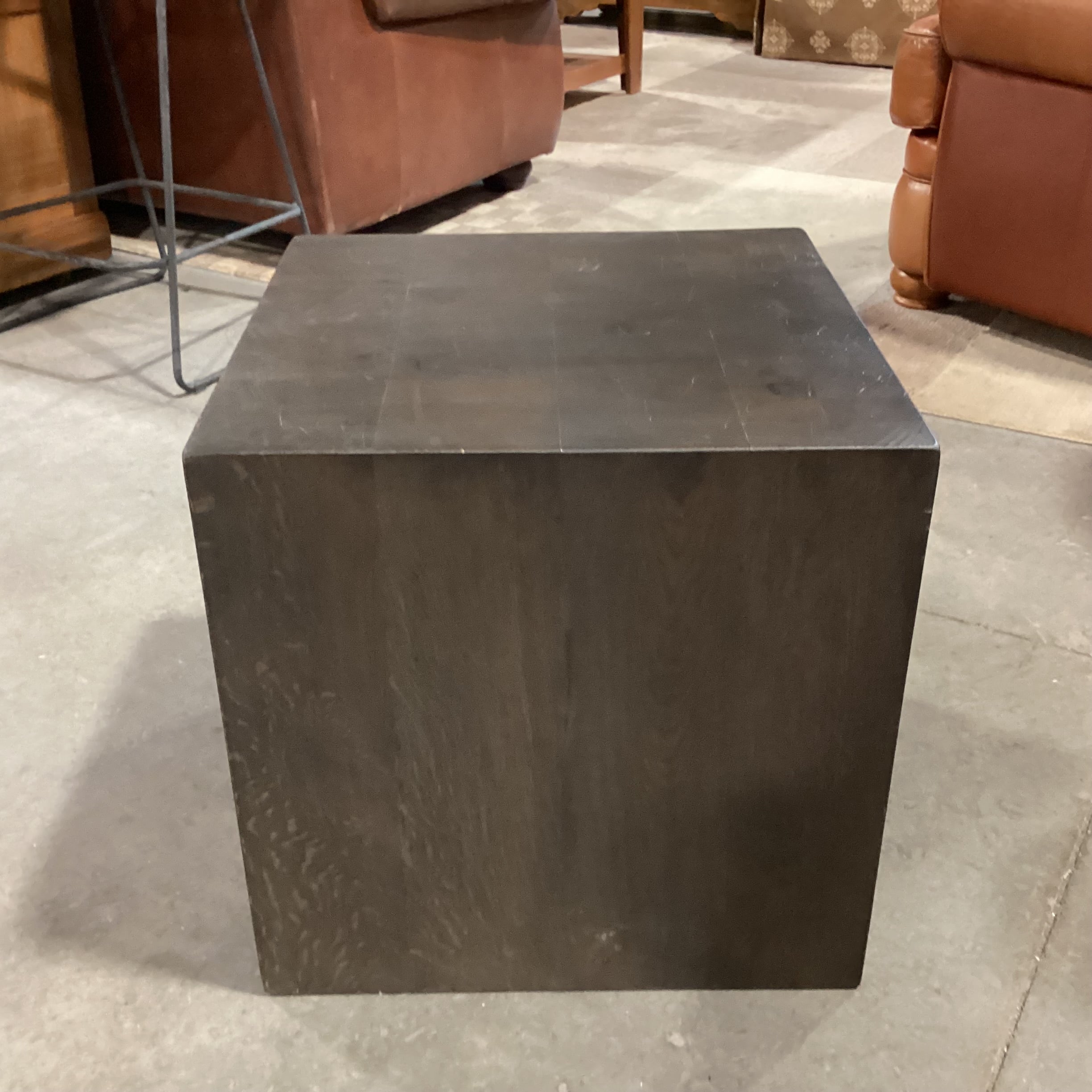 Restoration Hardware Reclaimed Solid Block Oak Accent Table 19"x 19"x 19"
