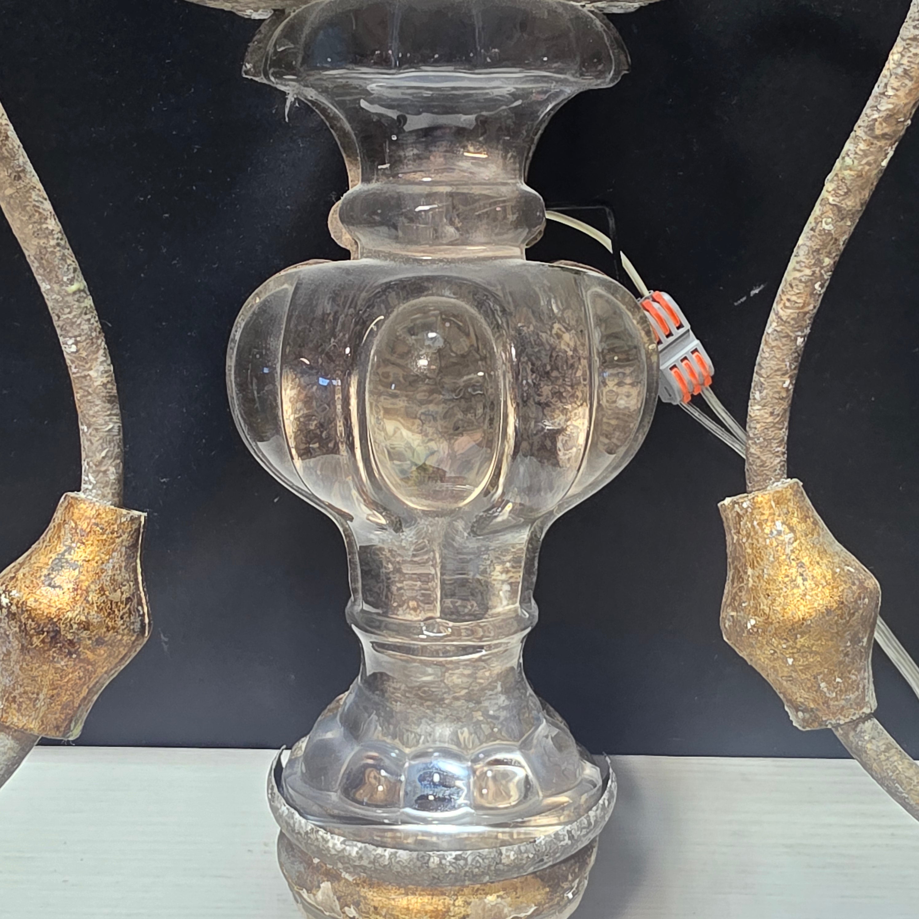 Rustic French Decorated Swinging Arms Double Light Sconce 22"x4"x34"