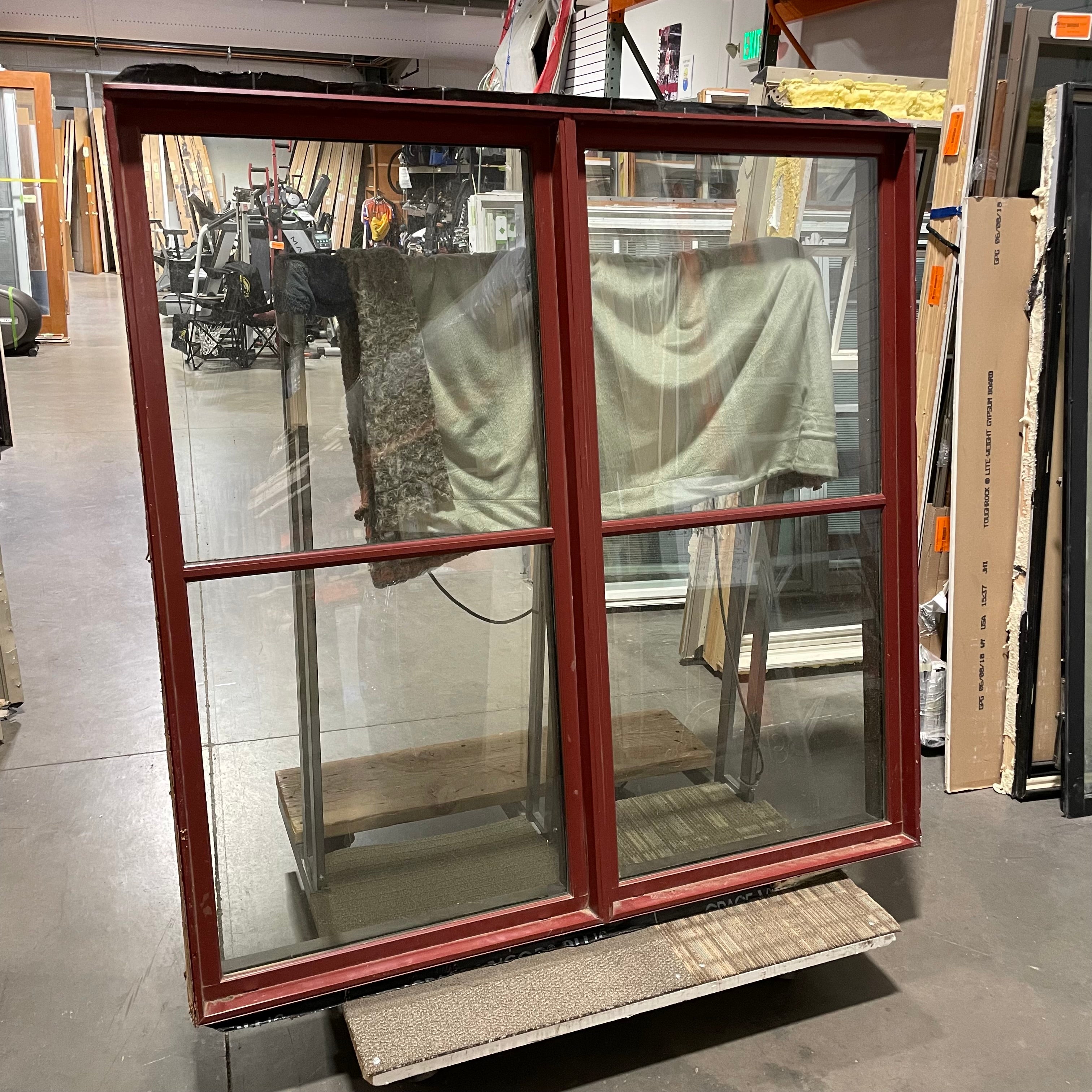 59.25"x 59.25"x 3.75" Cranberry Metal Clad FIXED 4 Pane Exterior Window