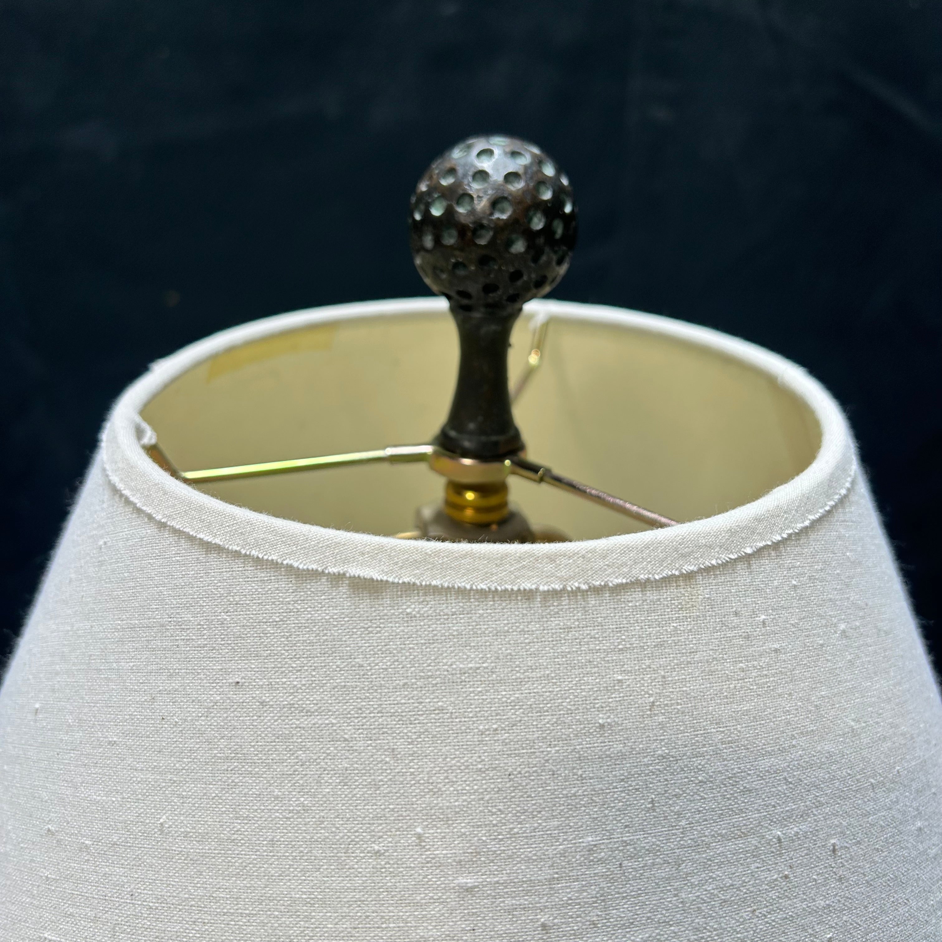Vintage Golf Themed Marble & Iron Table Lamp 13"x 28"