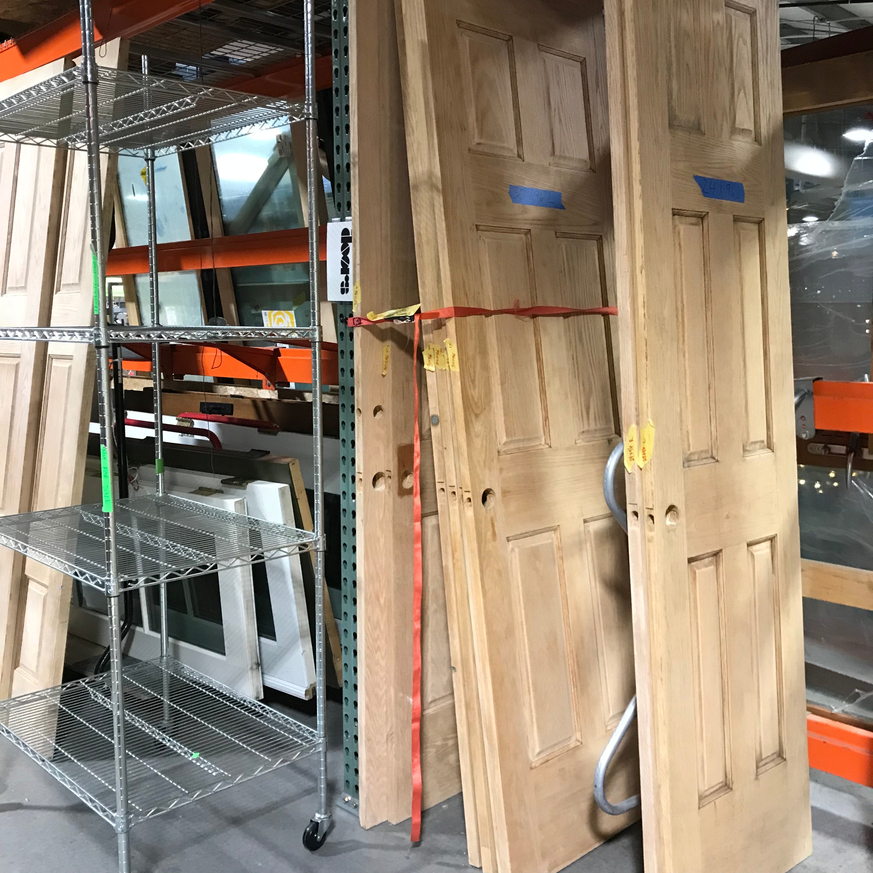 30"x 96" x 1.25" Oak 6 Panel Interior Door Right Hand