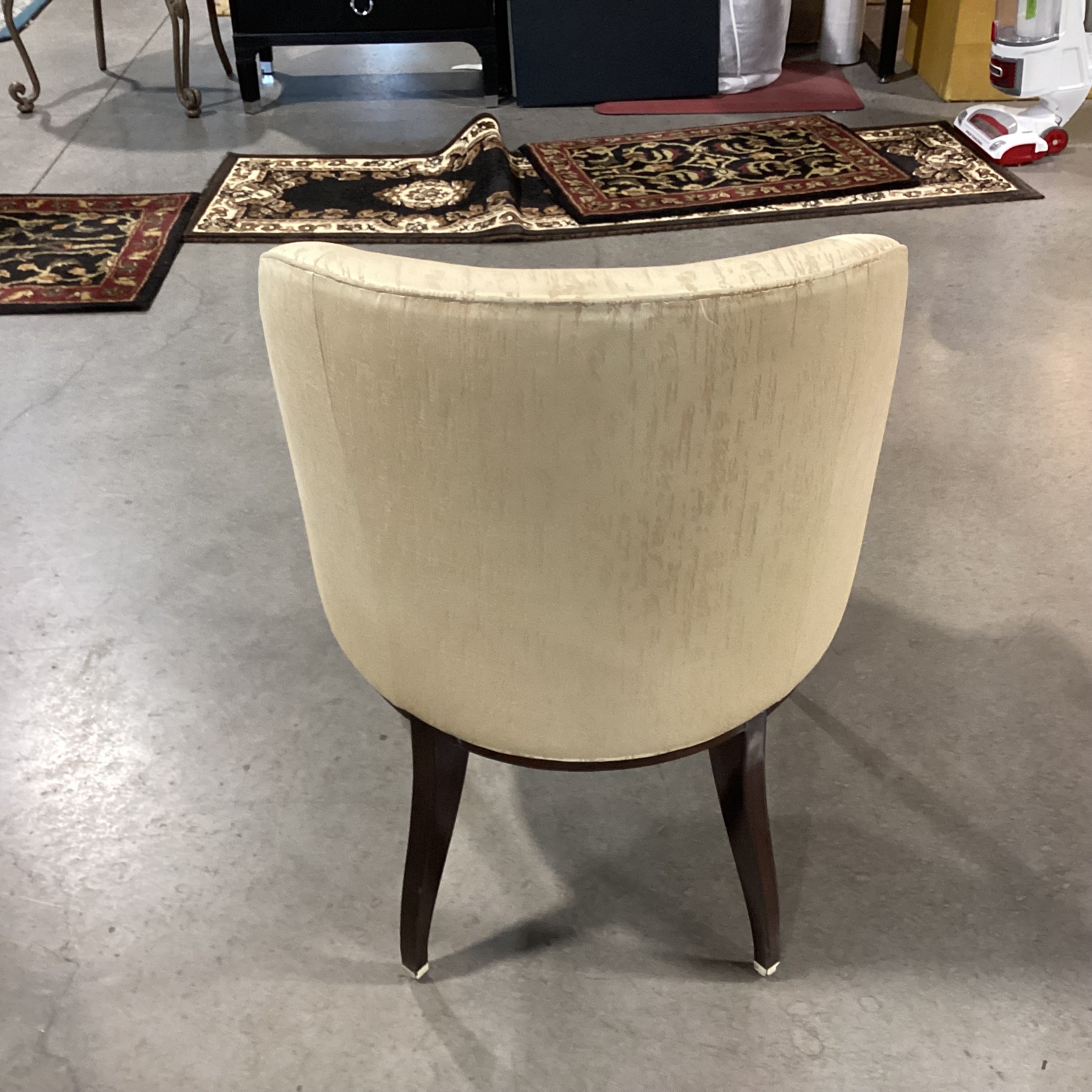 Art Deco Style Zebra Finished Wood & Silky Blend Gold & Taupe Upholstered Chair 25"x 27"x 34"