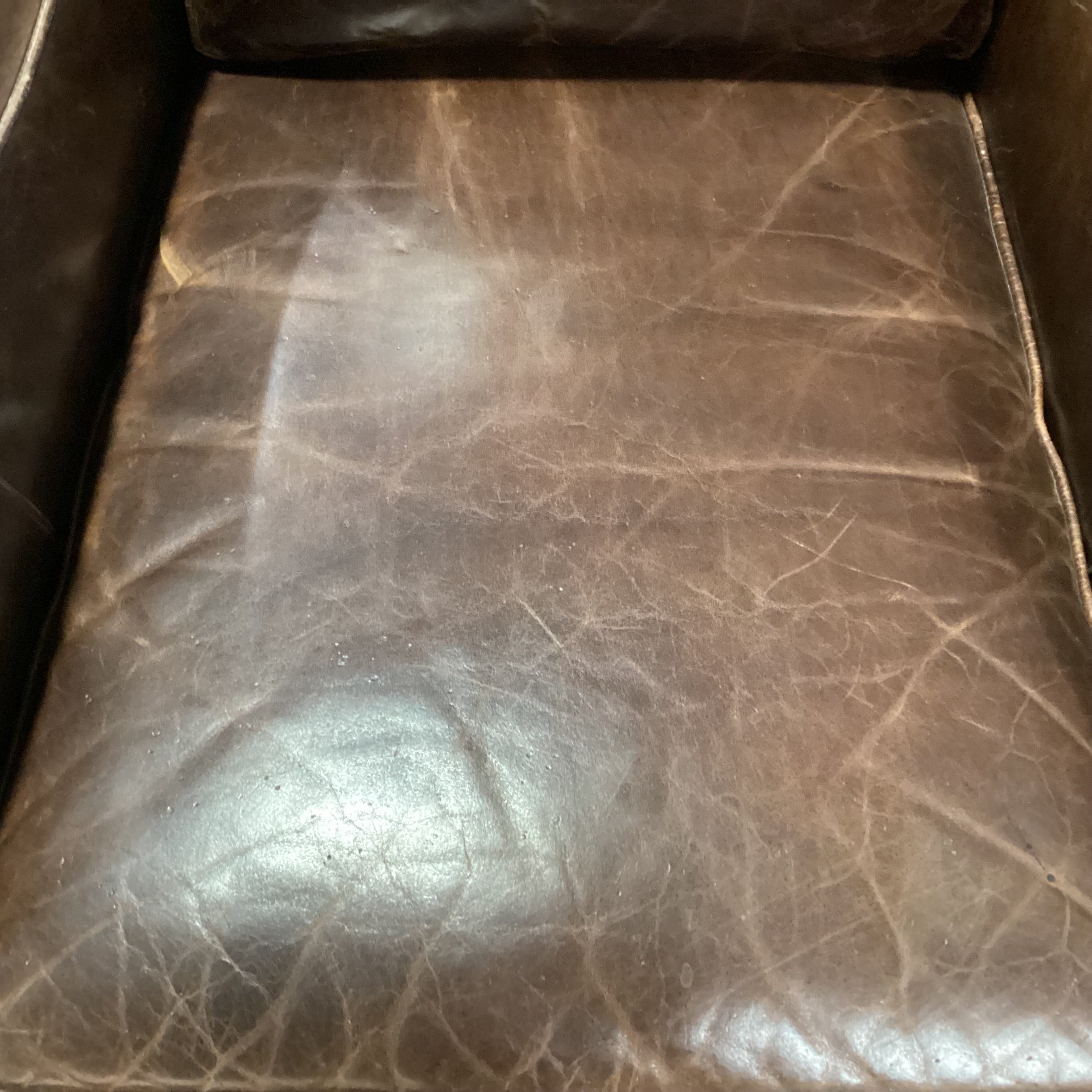 Distressed Leather Nailhead Club Chair 32"x 42"x 38"