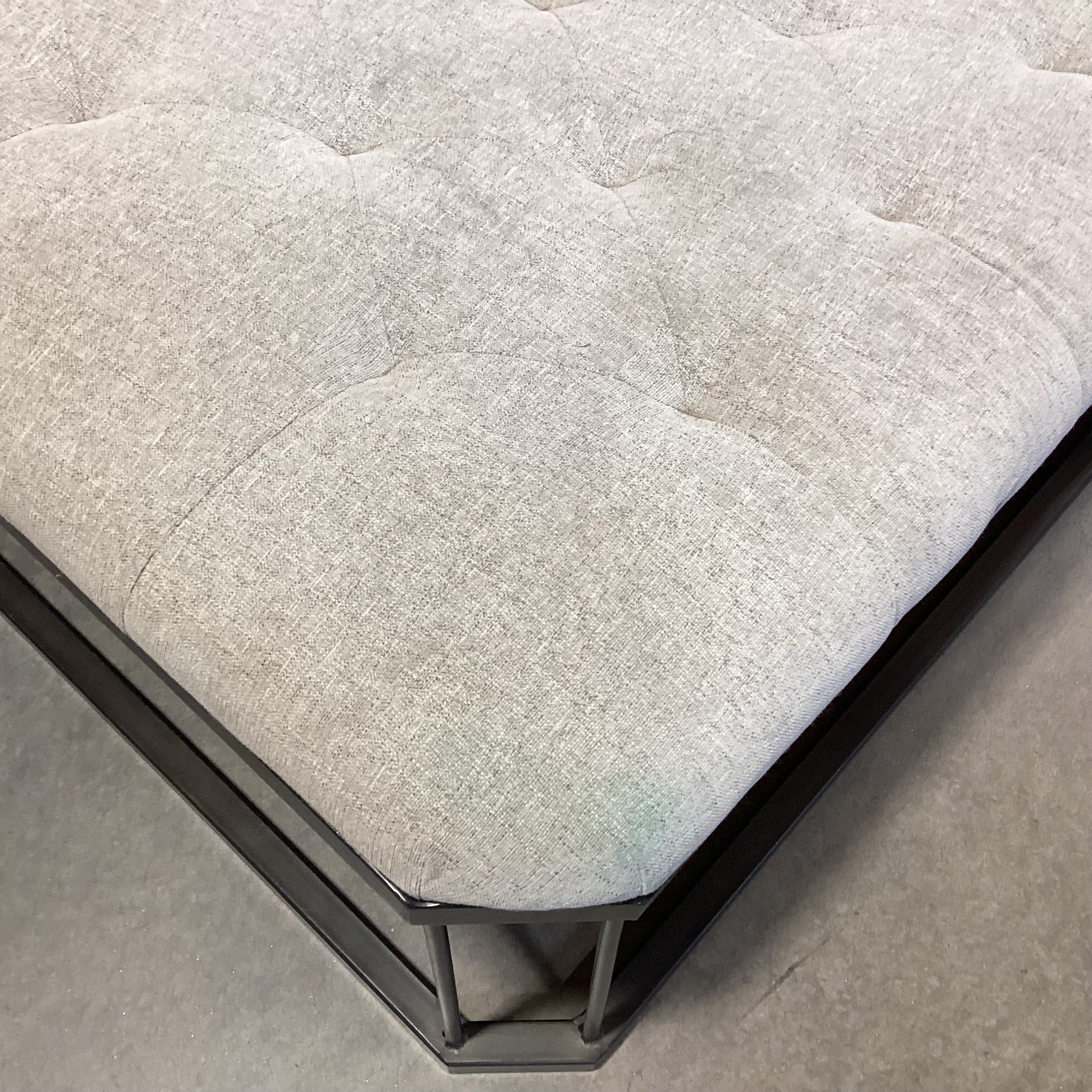 Four Hands Ashford Isle Grey Tufted & Metal Bench Ottoman 54"x 36"x 16.5"
