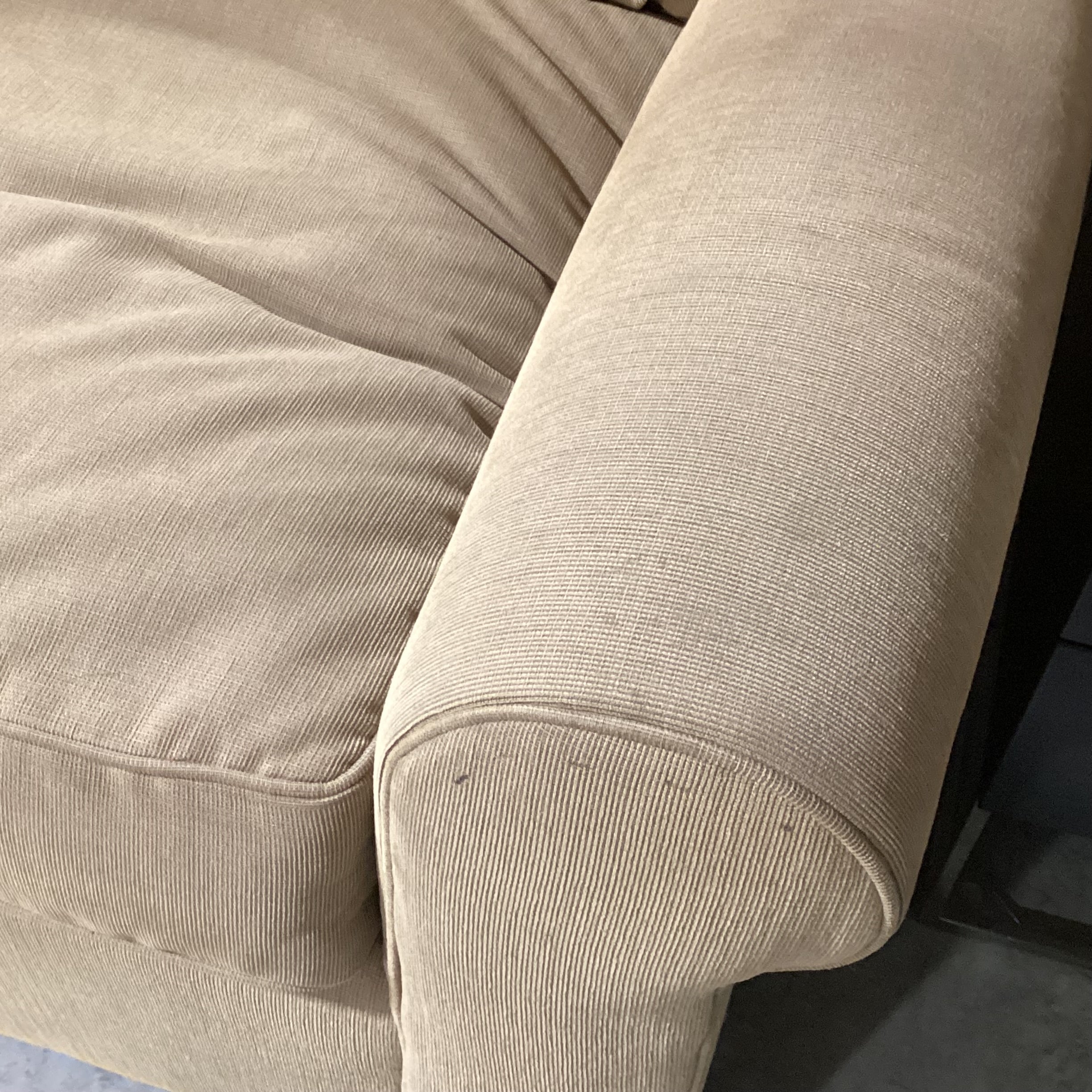 Room & Board McCreary Modern Beige Ribbed Texture Woven 3 Piece Sectional 103"x 103"x 42"x 31"