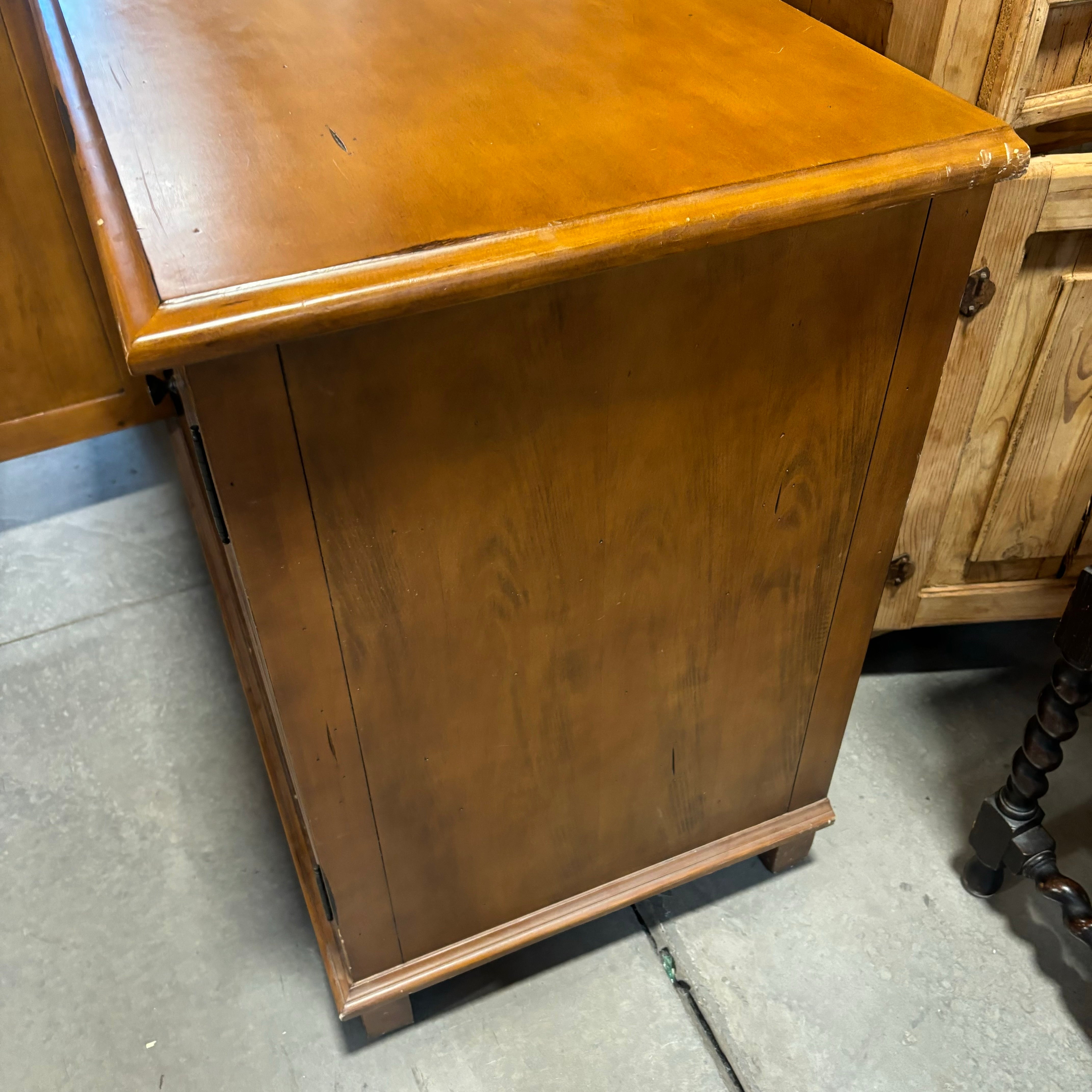 Distressed Golden Finish Wood 2 Door with Shelves Office Cabinet 42"x 22"x 34"