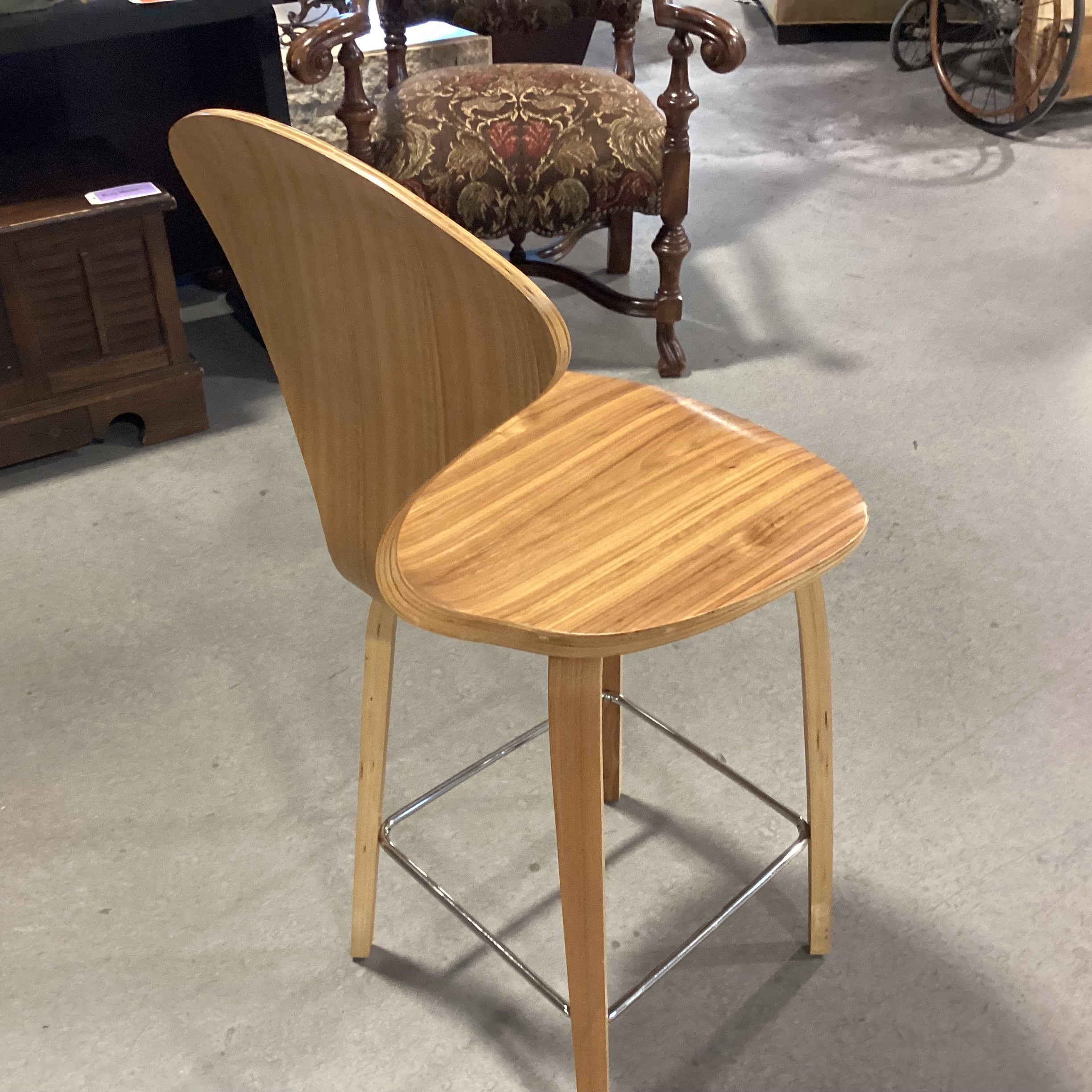 Norman Cherner for Rove Classic Pressed Walnut Modern Barstool 26"