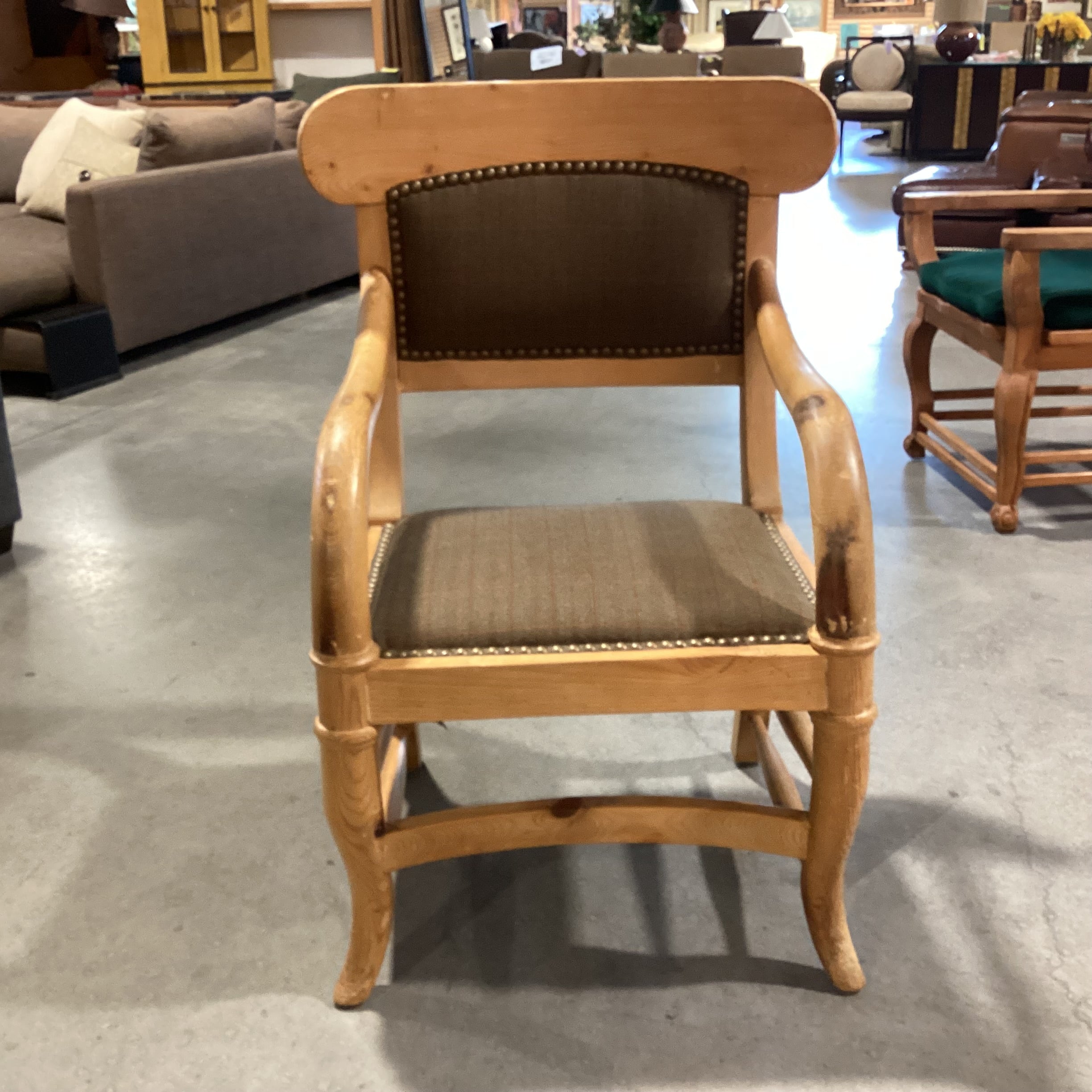 Buffalo Bill Style with Wool Plaid Nailhead Chair 28"x 24"x 39"