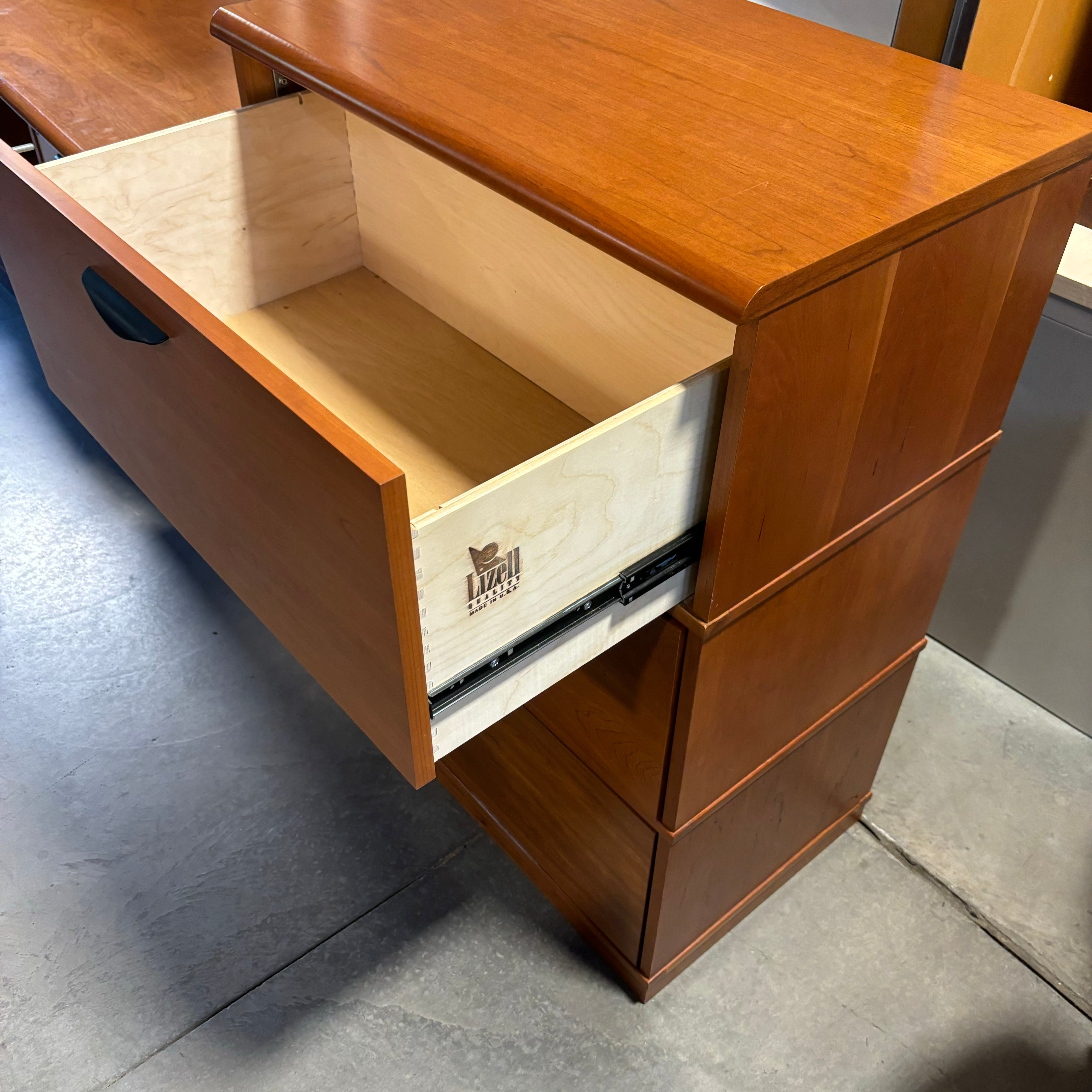 Lizell Quality Furniture Cherry Wood 3 Drawer Filing Cabinet 30.5"x 19"x 42"