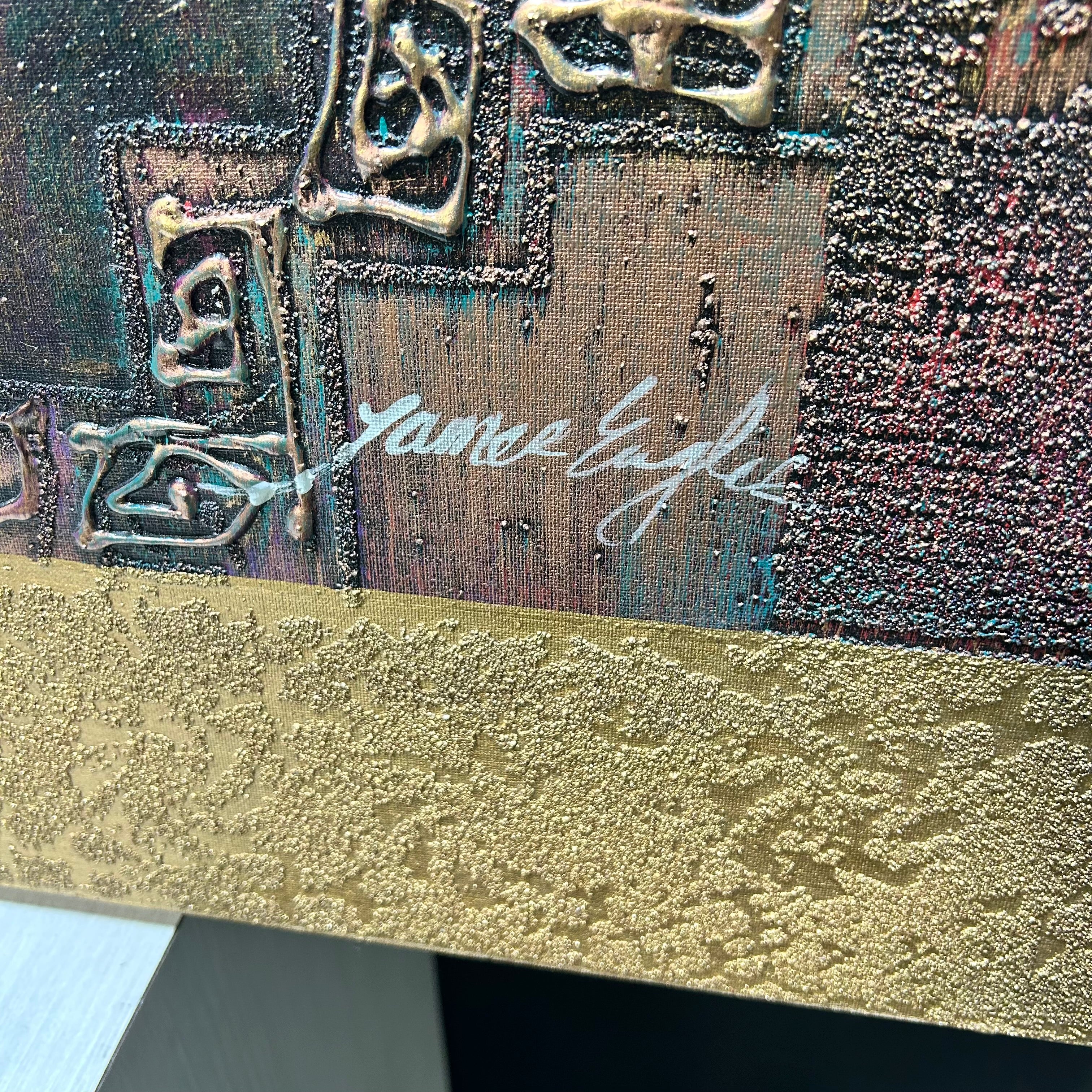 James Eagle Mixed Media Signed 50"x 40"