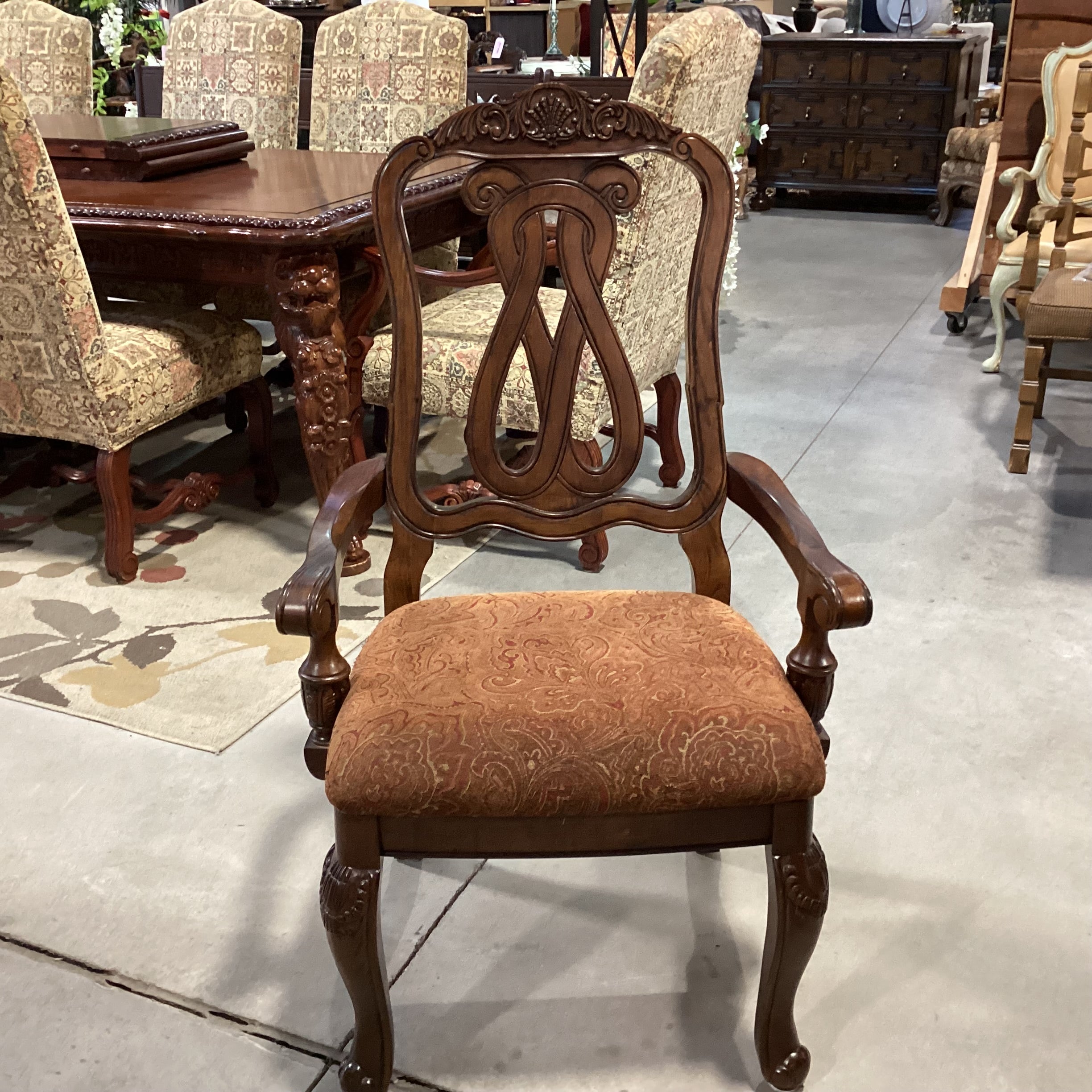 Ashley Furniture North Shore Ornate Carved Wood 2 Leaf Table with 8 Chairs Dining Set 108"x 44"X 31"