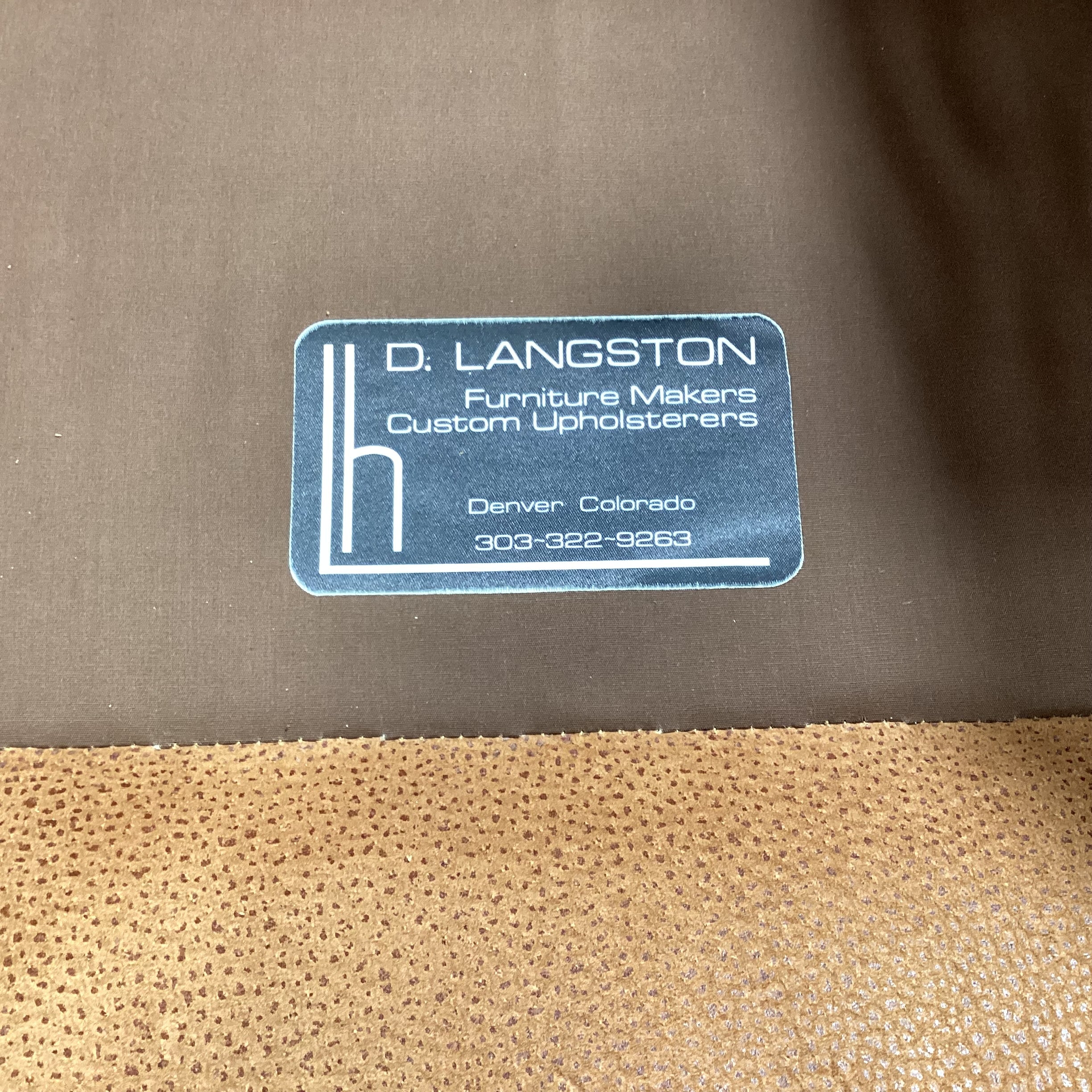 D Langston Tan Textured Leather Nailhead Down Mix Chair 40"x 38"x 30"