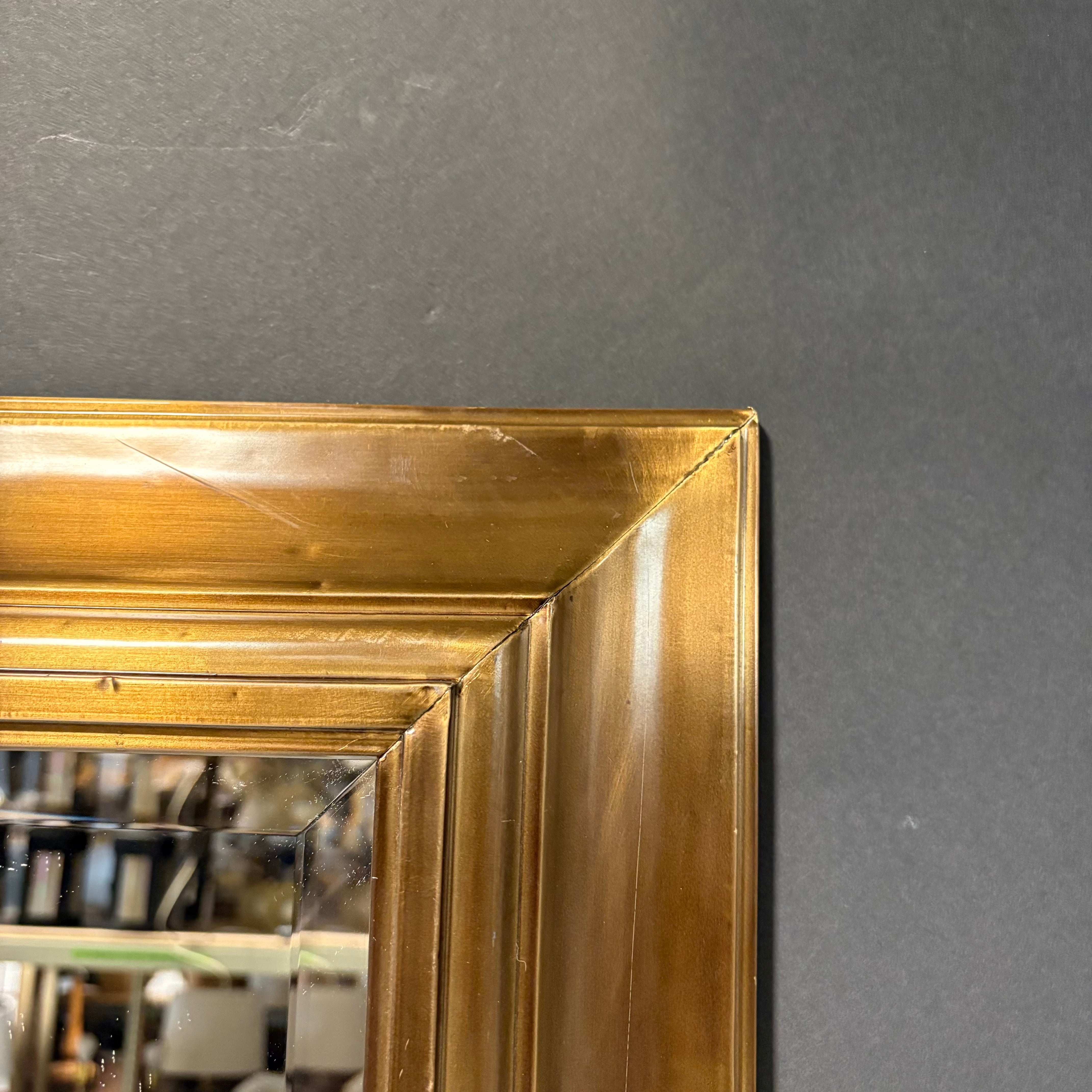 Restoration Hardware Beveled Brass Wrapped Framed Mirror 36” x 48”