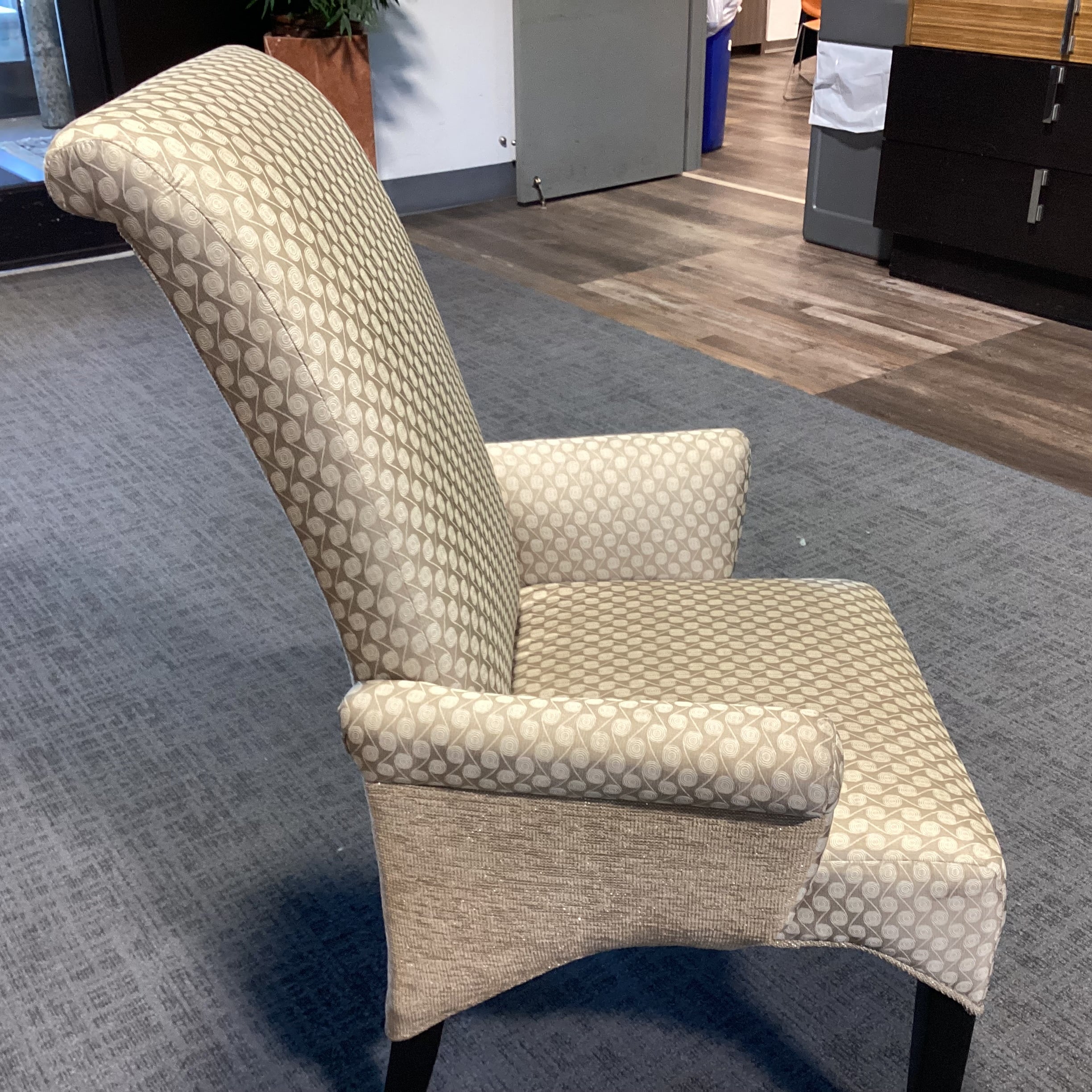 Golden Spiral Design Flared Arm Accent Chair 28"x 30"x 43"
