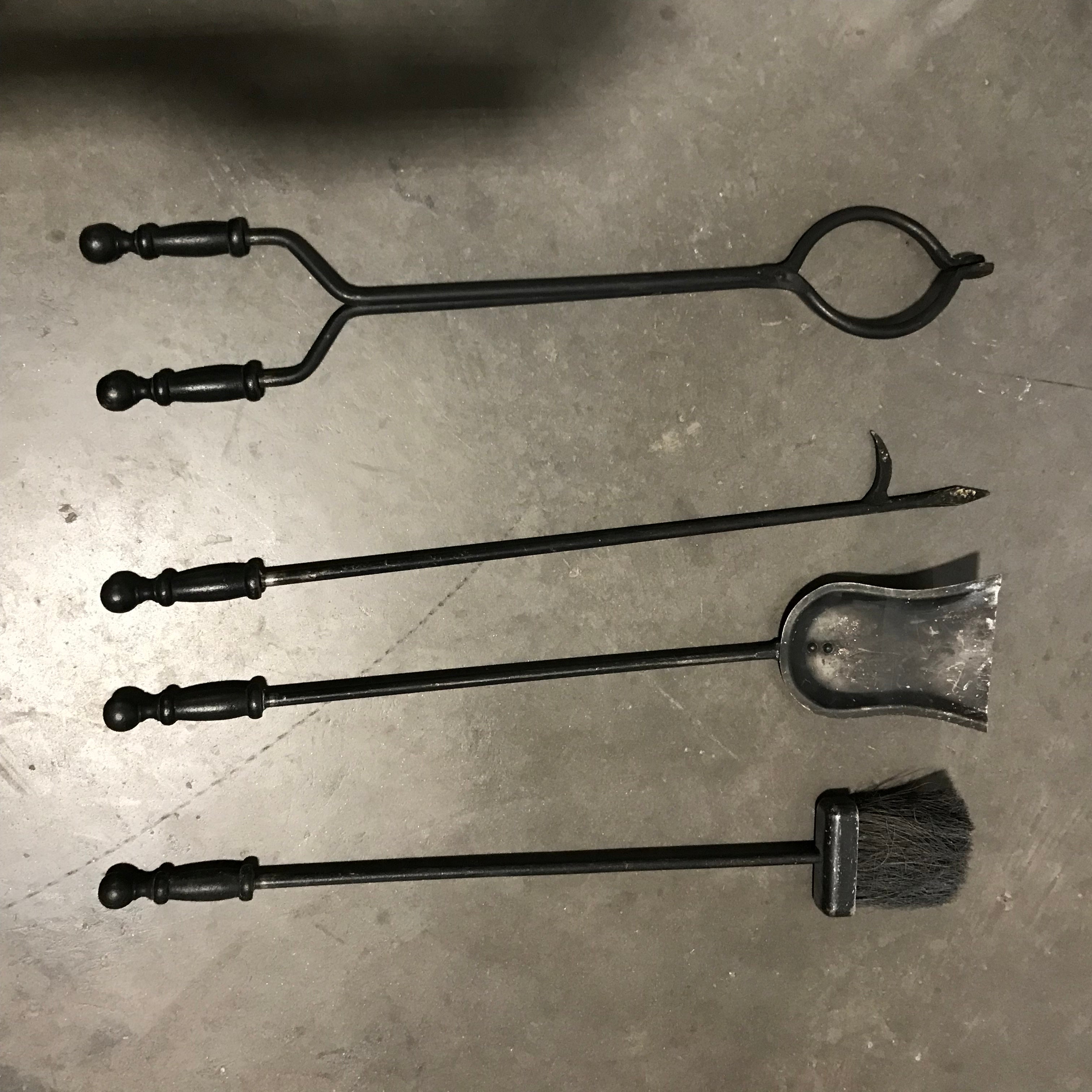 4-Piece Cast Iron Fireplace Tool Set