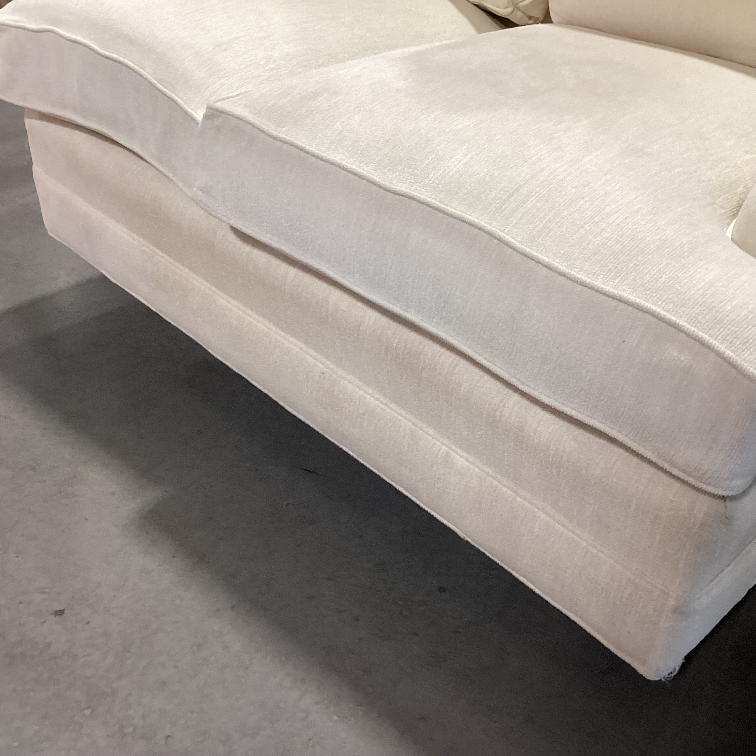 Cream Chenille Woven 4 Piece with Ottoman Sectional 107"x 107"x 41"x 31"