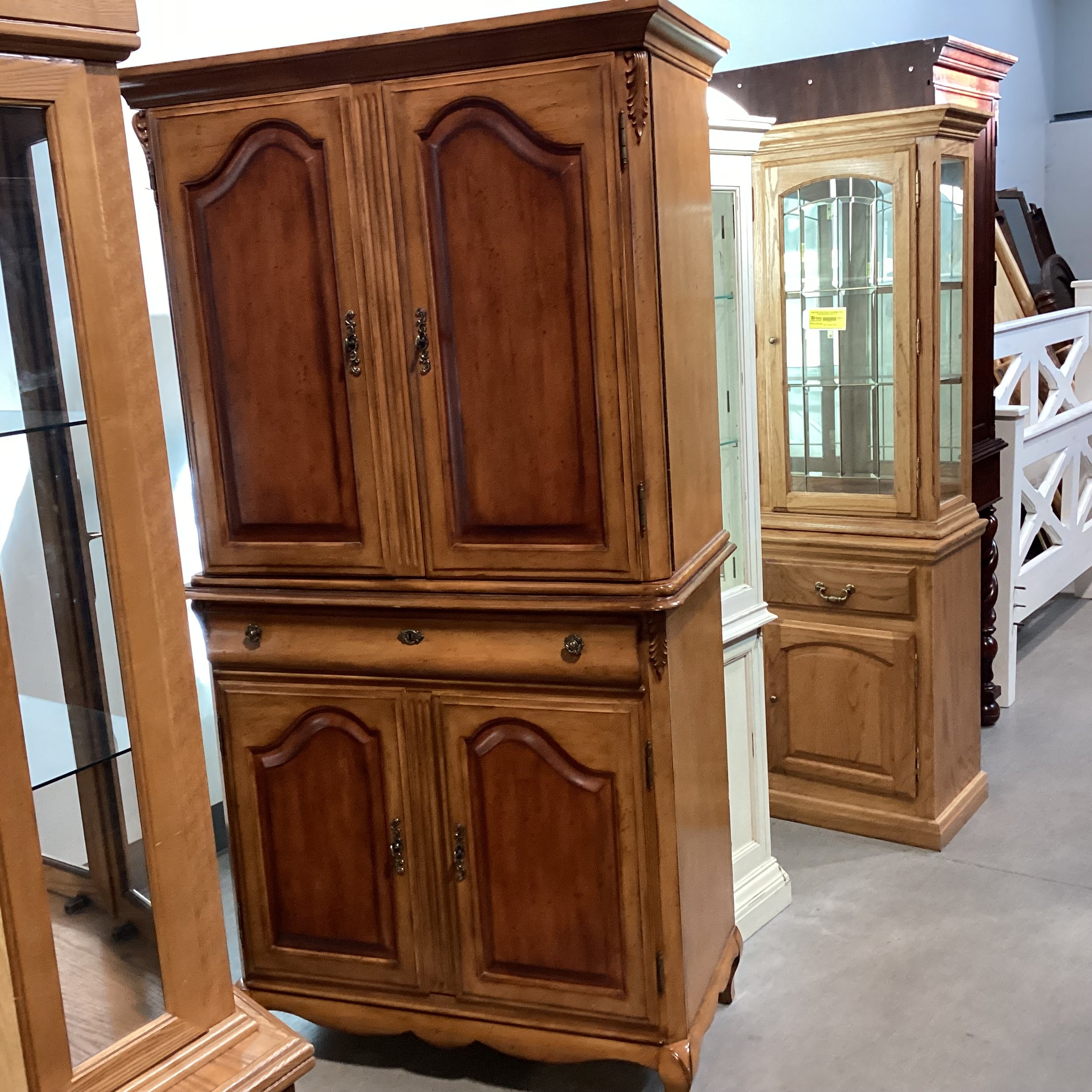 Betsy Cameron Home for Lexington 2 Tone Finish & Carved Detail 4 Door 2 Drawer 2 Piece Armoire 41"x 20.5"x 78"