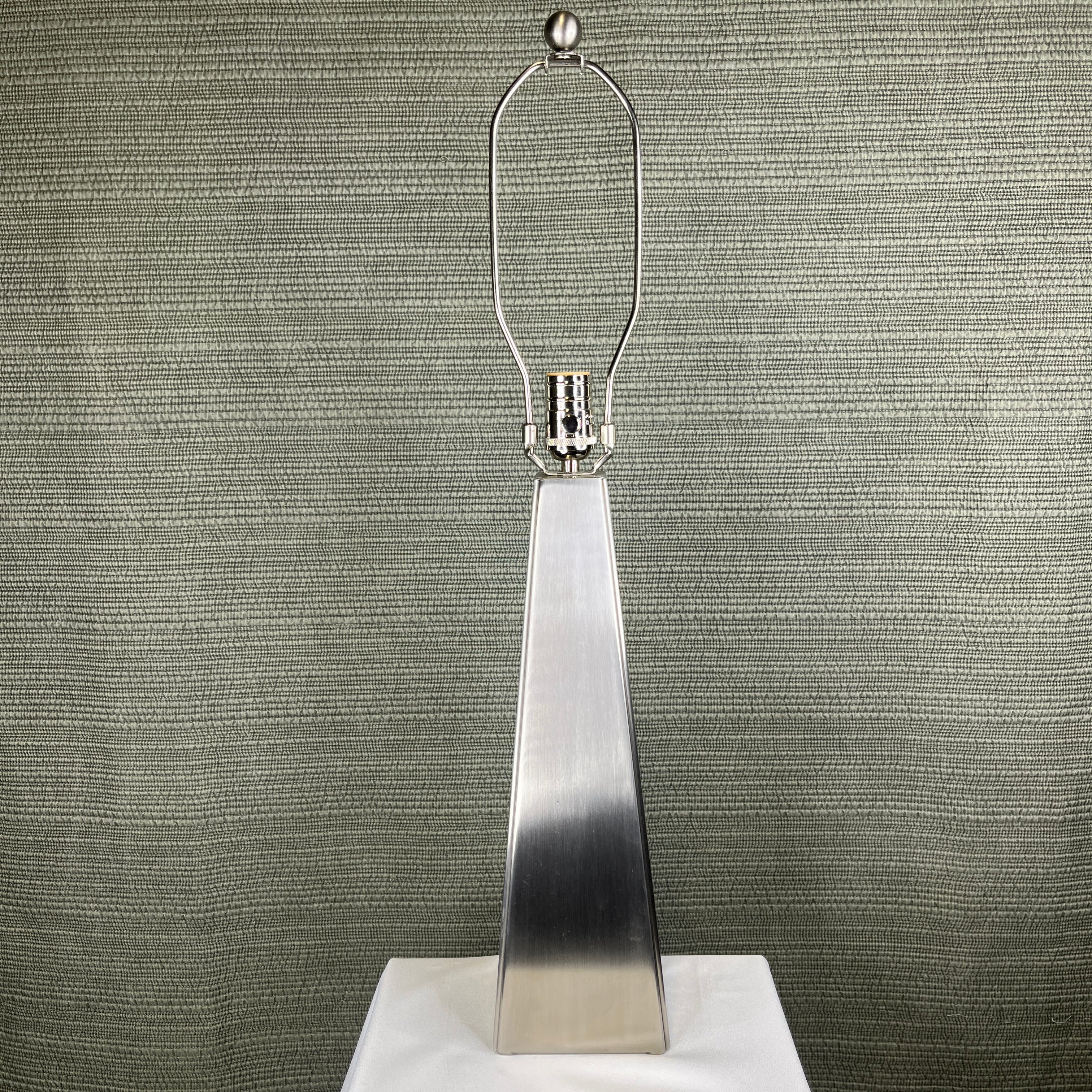 Modern Chrome Tapered Table Lamp 5”x 5”x 22”